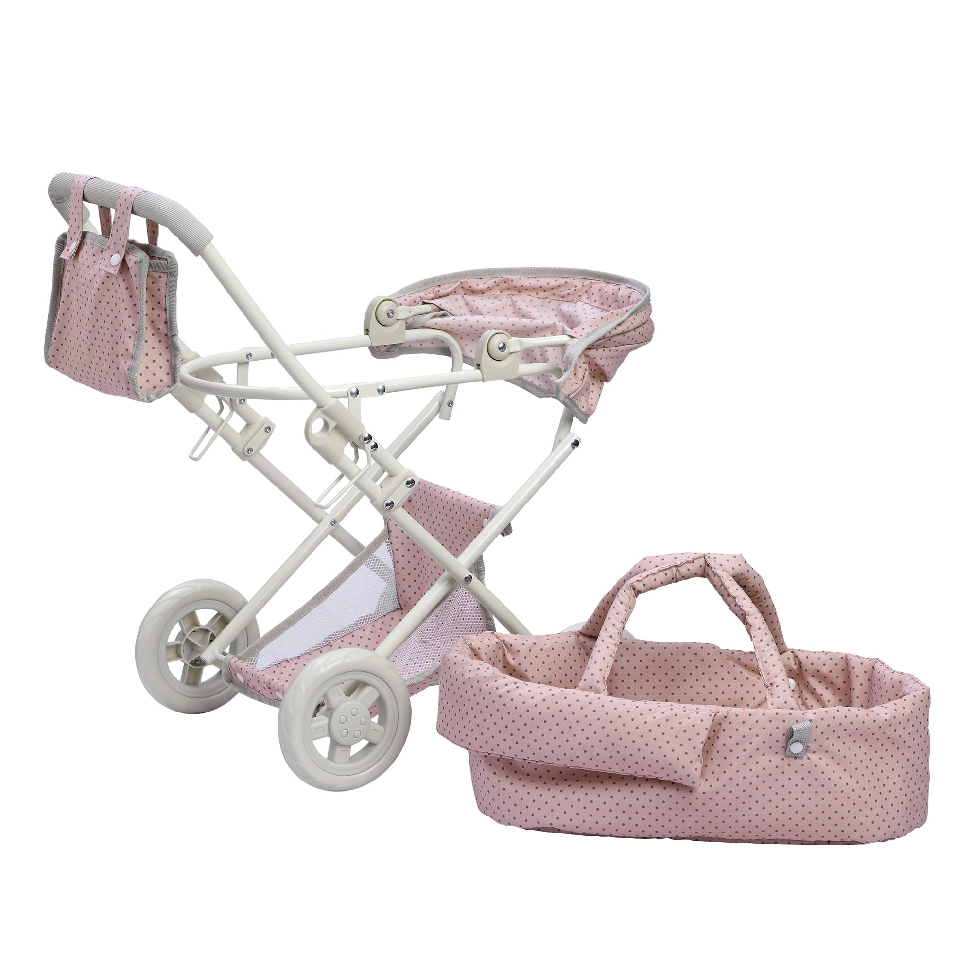Olivia's Little World Polka Dots Princess Deluxe Baby Doll Stroller, Pink