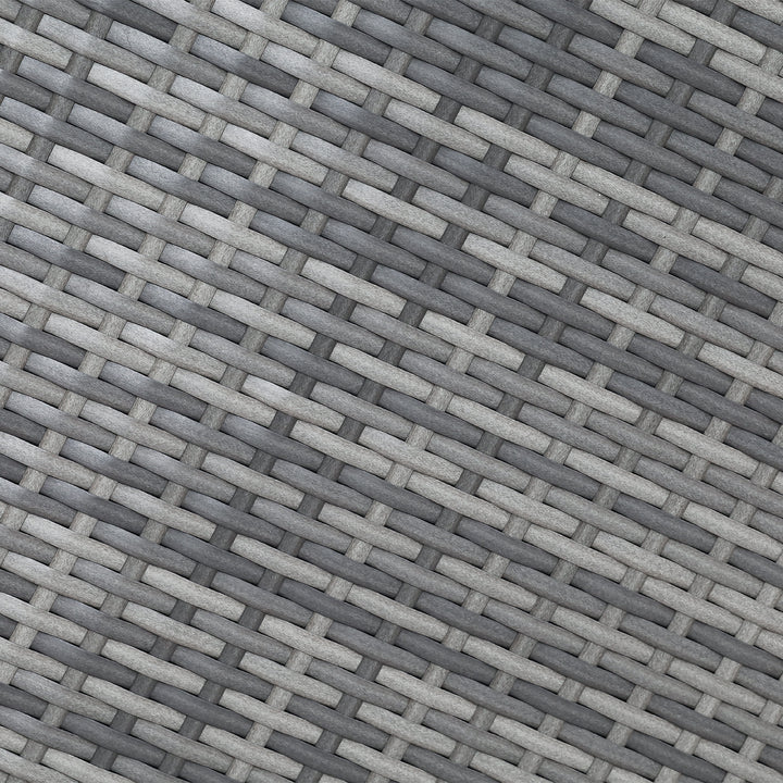 Close-up of the gray PE rattan material