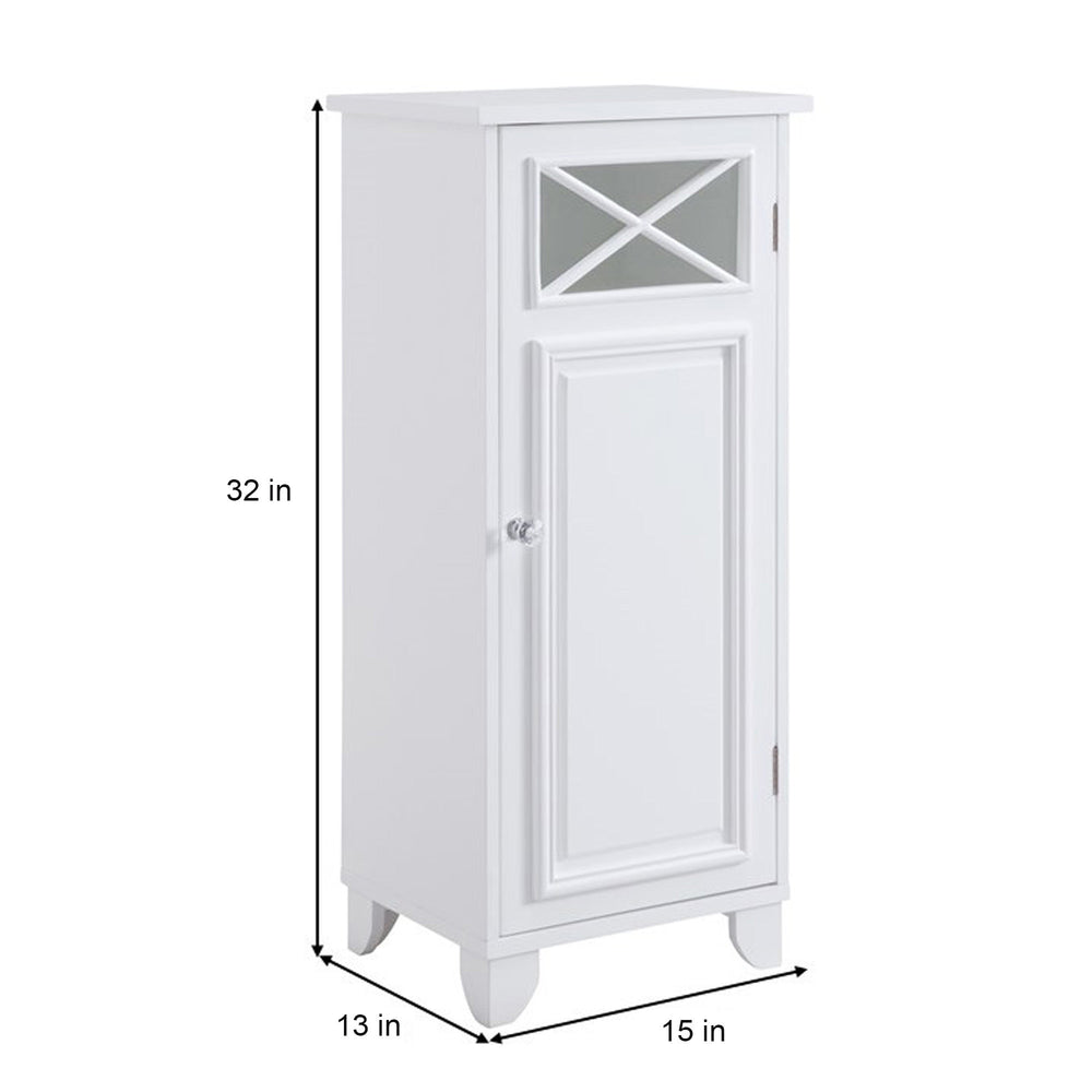 Dimensions in inches and centimeters of the Teamson Home Dawson Floor Cabinet, White