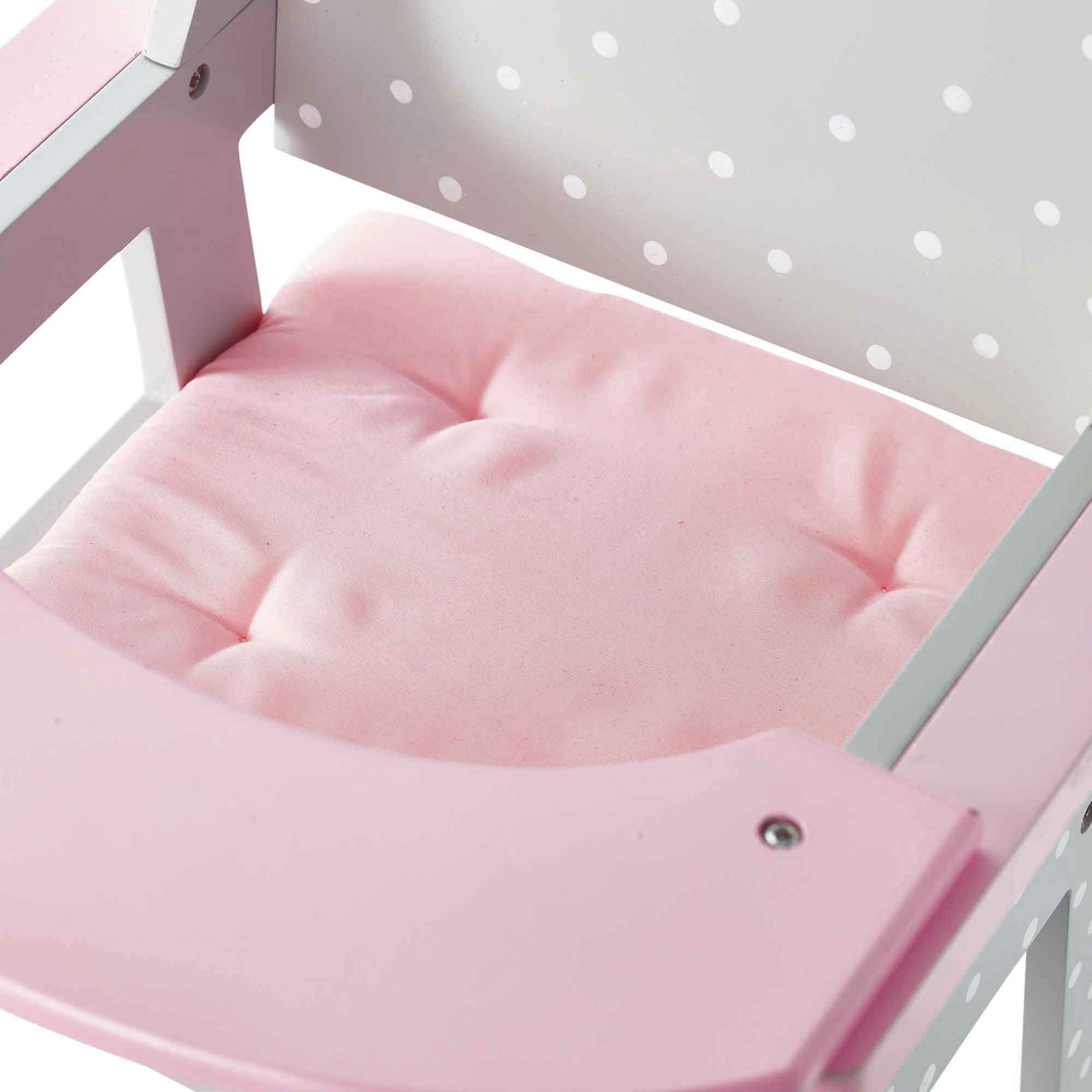 Olivia's Little World Polka Dots Princess Kids Baby Doll High Chair, Gray