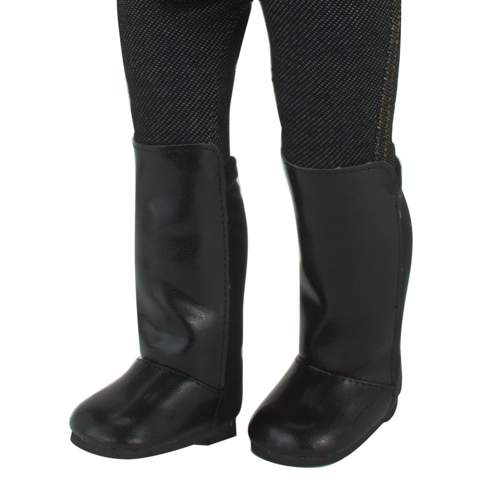 Sophia's Over-the-Knee Faux Leather Boots for 18" Dolls, Black