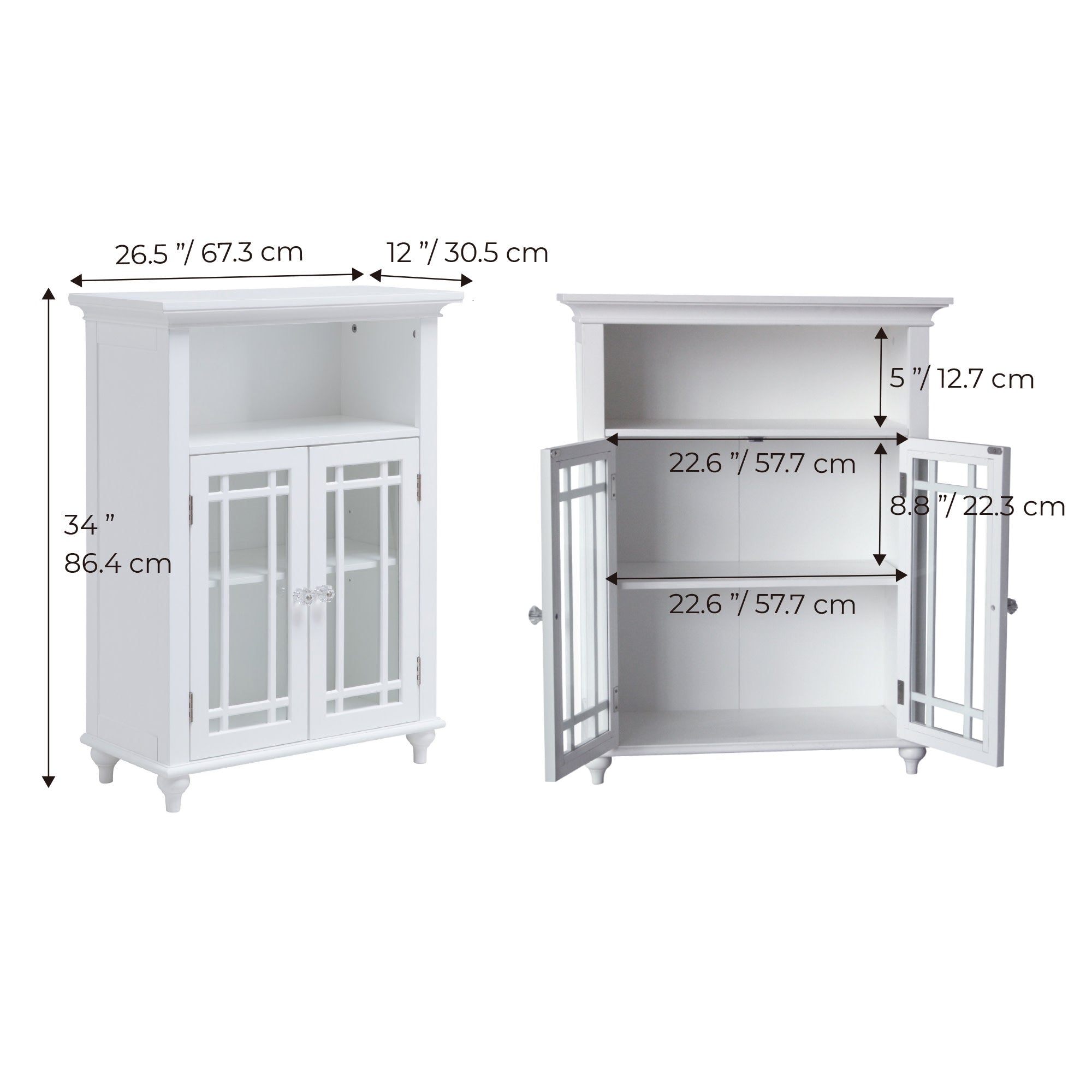 Teamson Home Craftsman Style Double Door Storage Floor Cabinet