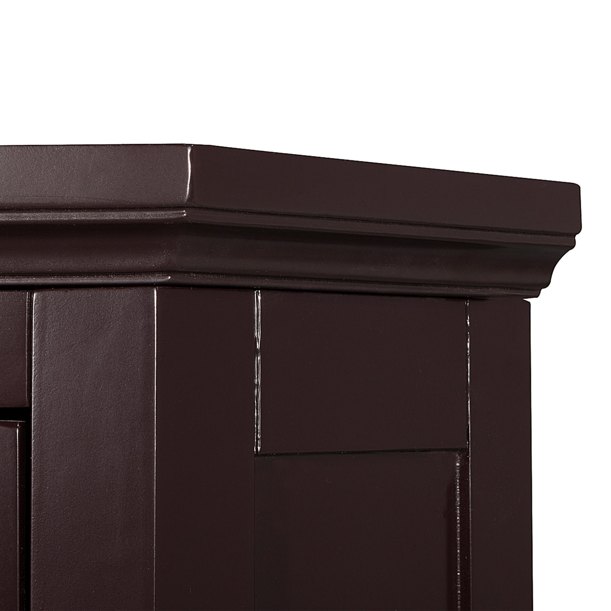 Teamson Home Glancy Wooden Corner Floor Cabinet with Shutter Door, Dark Brown