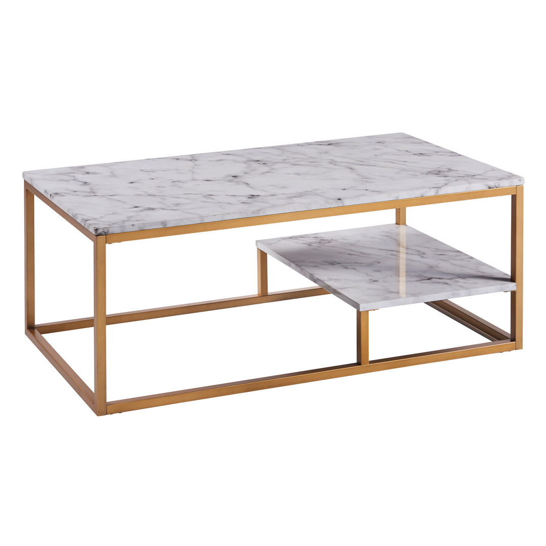 Teamson Home's Marmo Modern Faux Marble and Gold table.