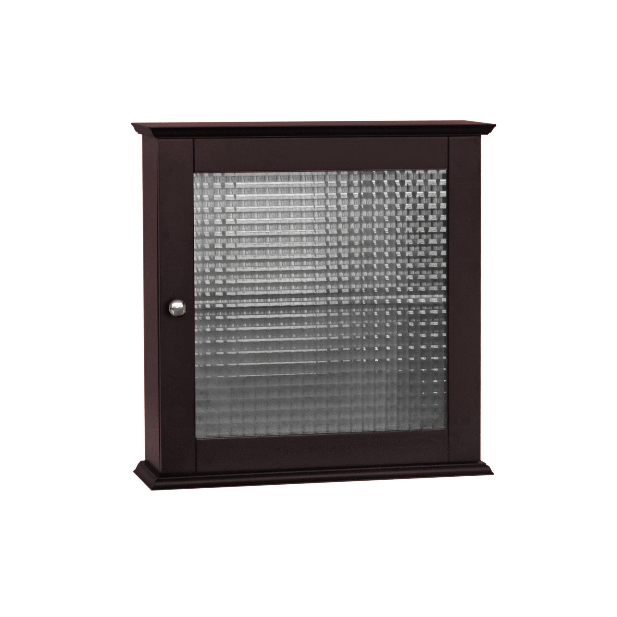 Elegant Home Fashions Chesterfield Removable Wooden Medicine Cabinet with Waffle Glass Door- Espresso