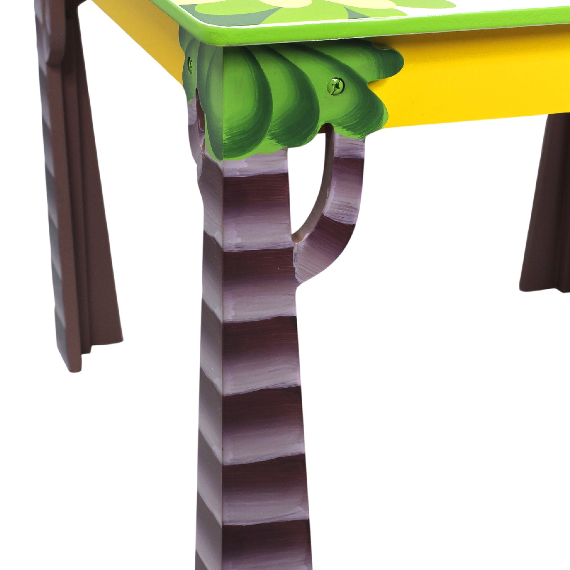 Fantasy Fields Toy Furniture Dinosaur Kingdom Table with Tree Trunk Legs, Pterodactyl Top, & Painted Details, Multicolor