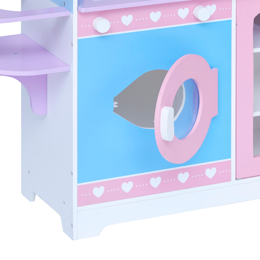 Olivia's Little World Wooden 6-in-1 Baby Doll Changing Station, Pink/Purple
