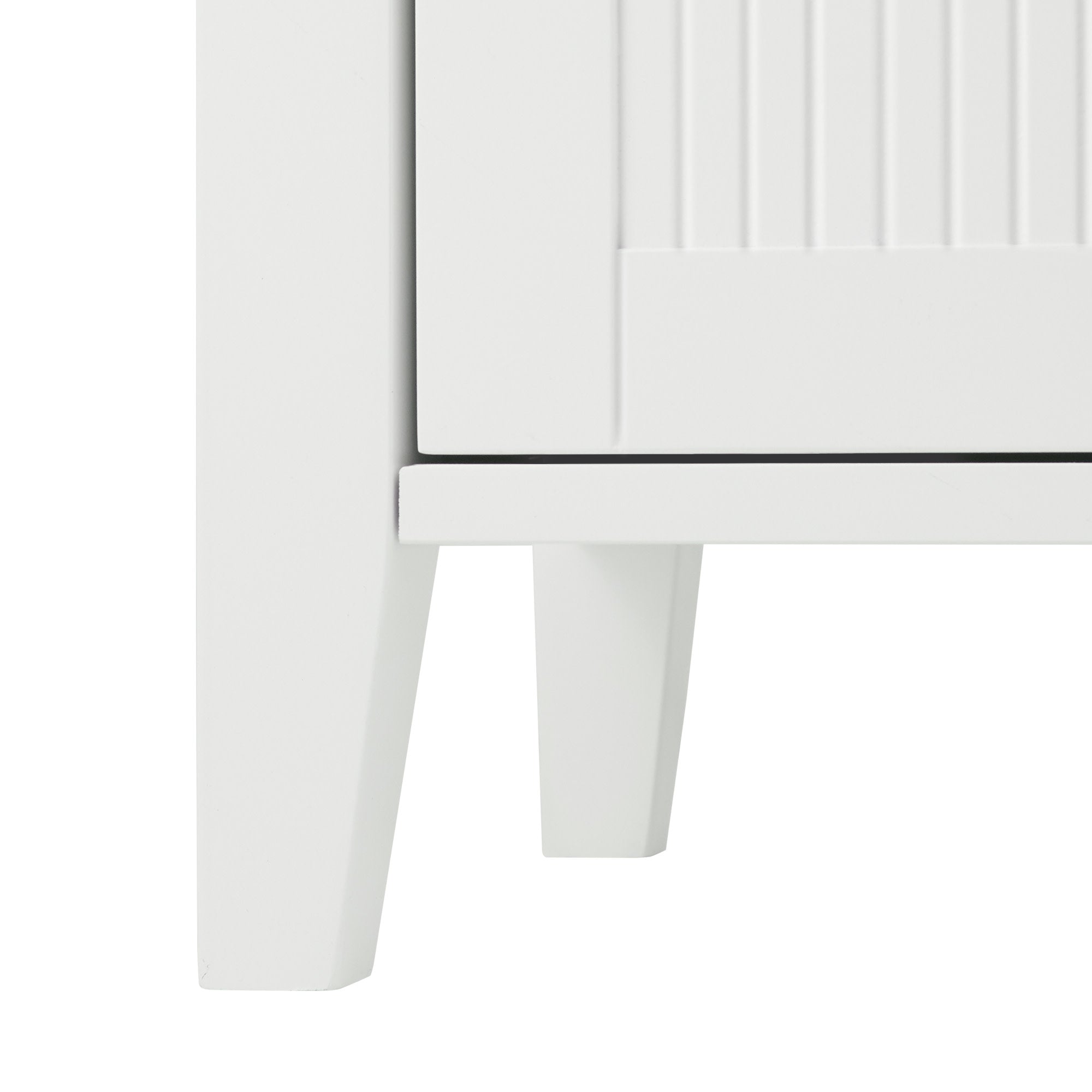 Teamson Home Newport Contemporary Wooden Linen Tower Storage Cabinet with Open Shelves, White