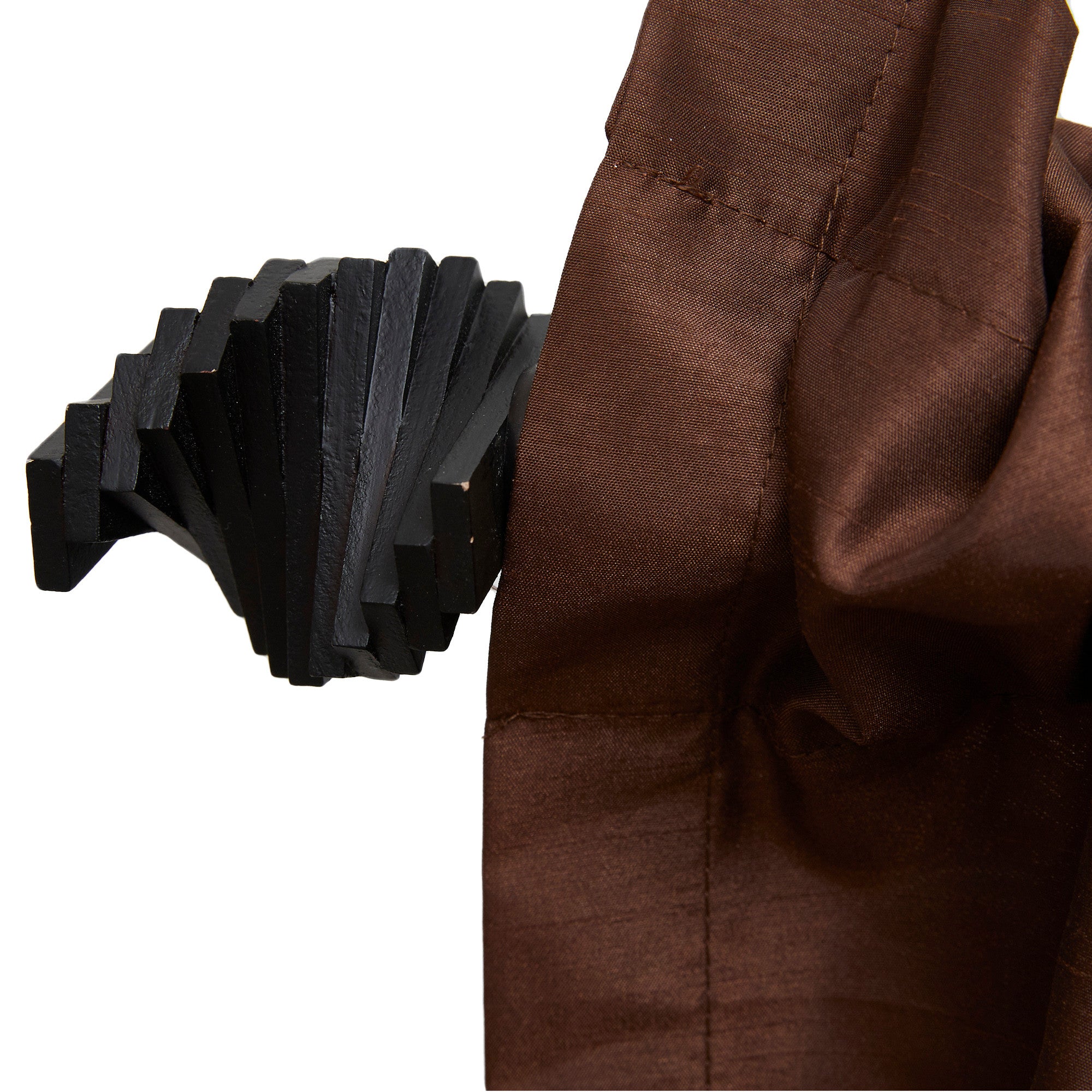 Teamson Home Sunset Window Curtain Rod Abstract Finial, Black