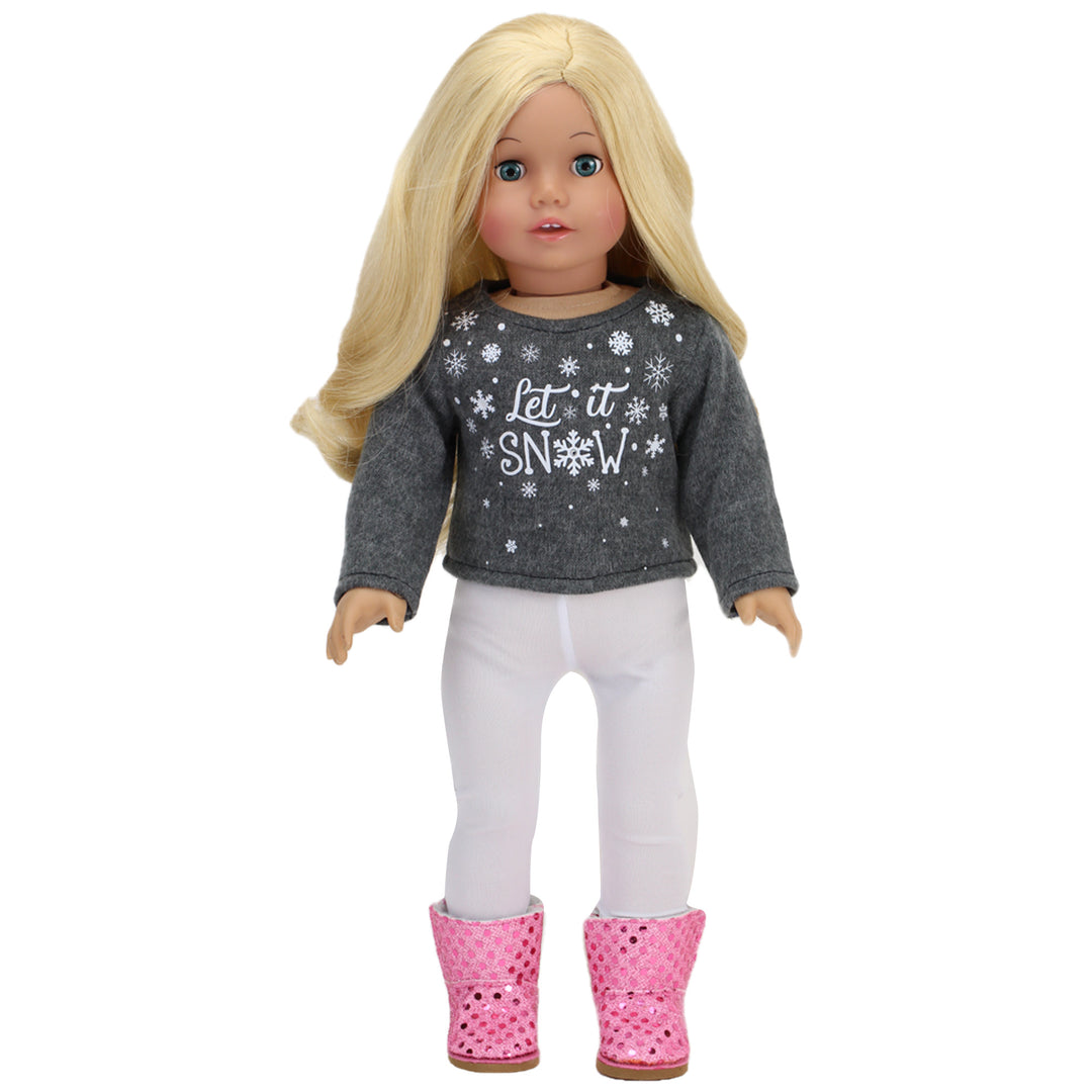 Sophia's 6 Piece 'Let it Snow' Sweater and Skirt Outfit Set for 18'' Dolls