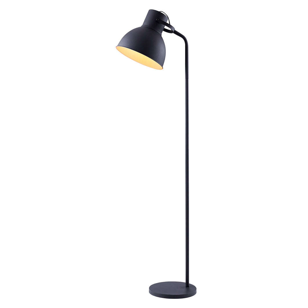 Teamson Home's Aaron 70.8" Floor Lamp with an adjustable industrial style shade, Black.
