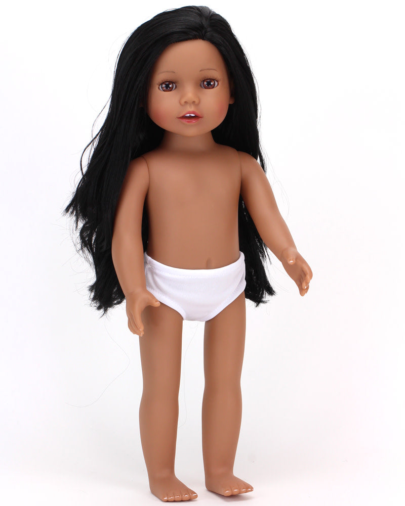 Sophia's Posable 18" All Vinyl Dark Brown Hair Doll "Brooklyn" with Brown Eyes
