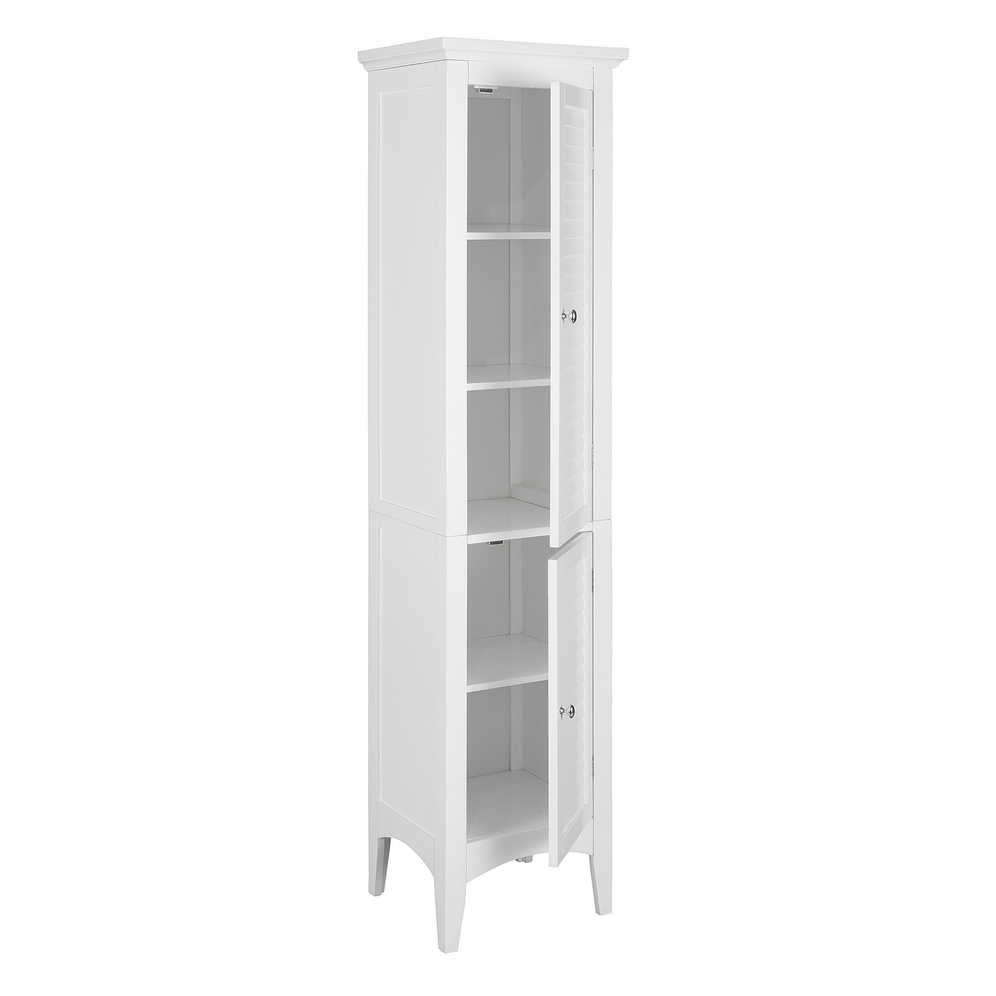 Teamson Home Glancy Wooden Tall Tower Cabinet with Storage, White