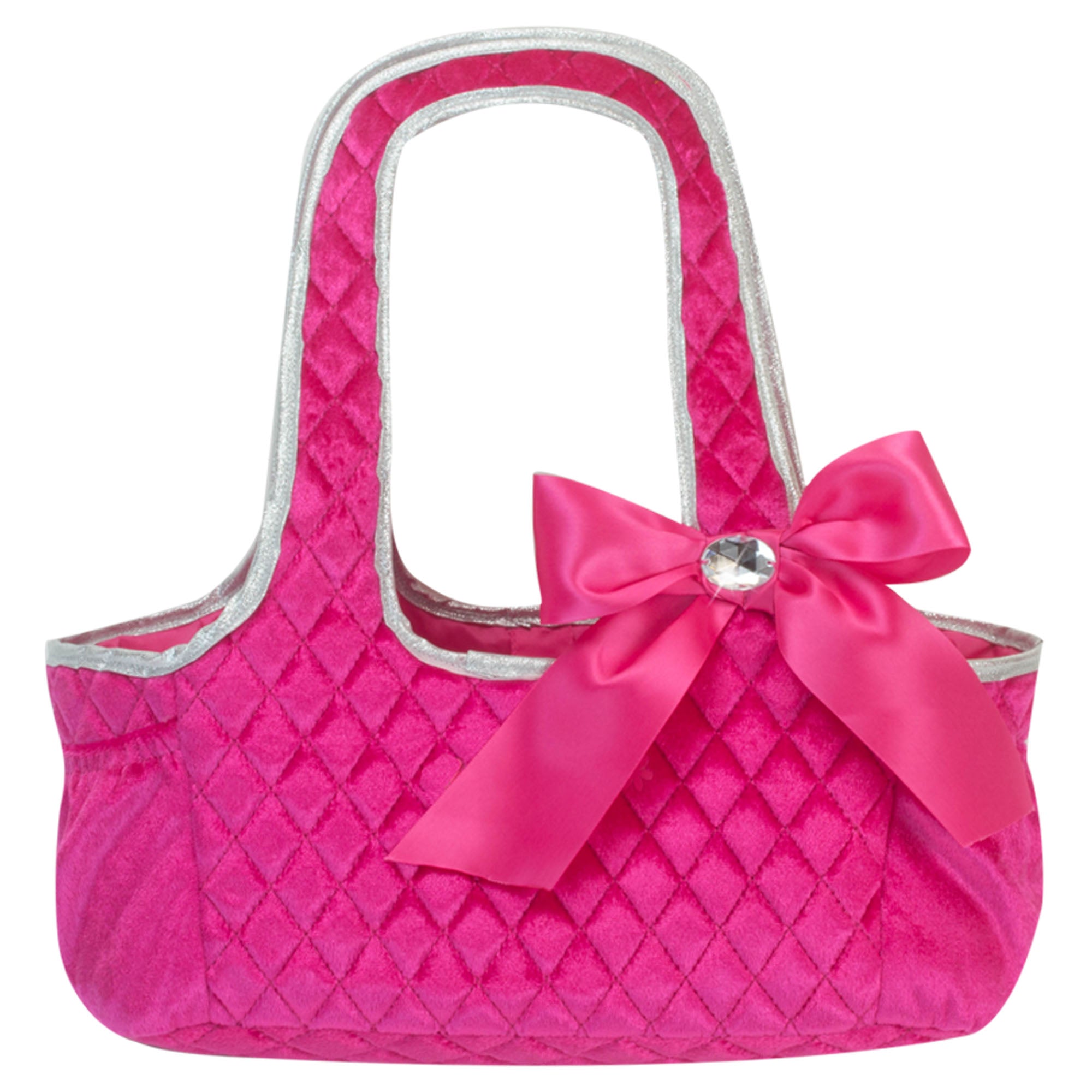Sophia's Quilted Tote Bag Doll Carrier with Pockets, Hot Pink