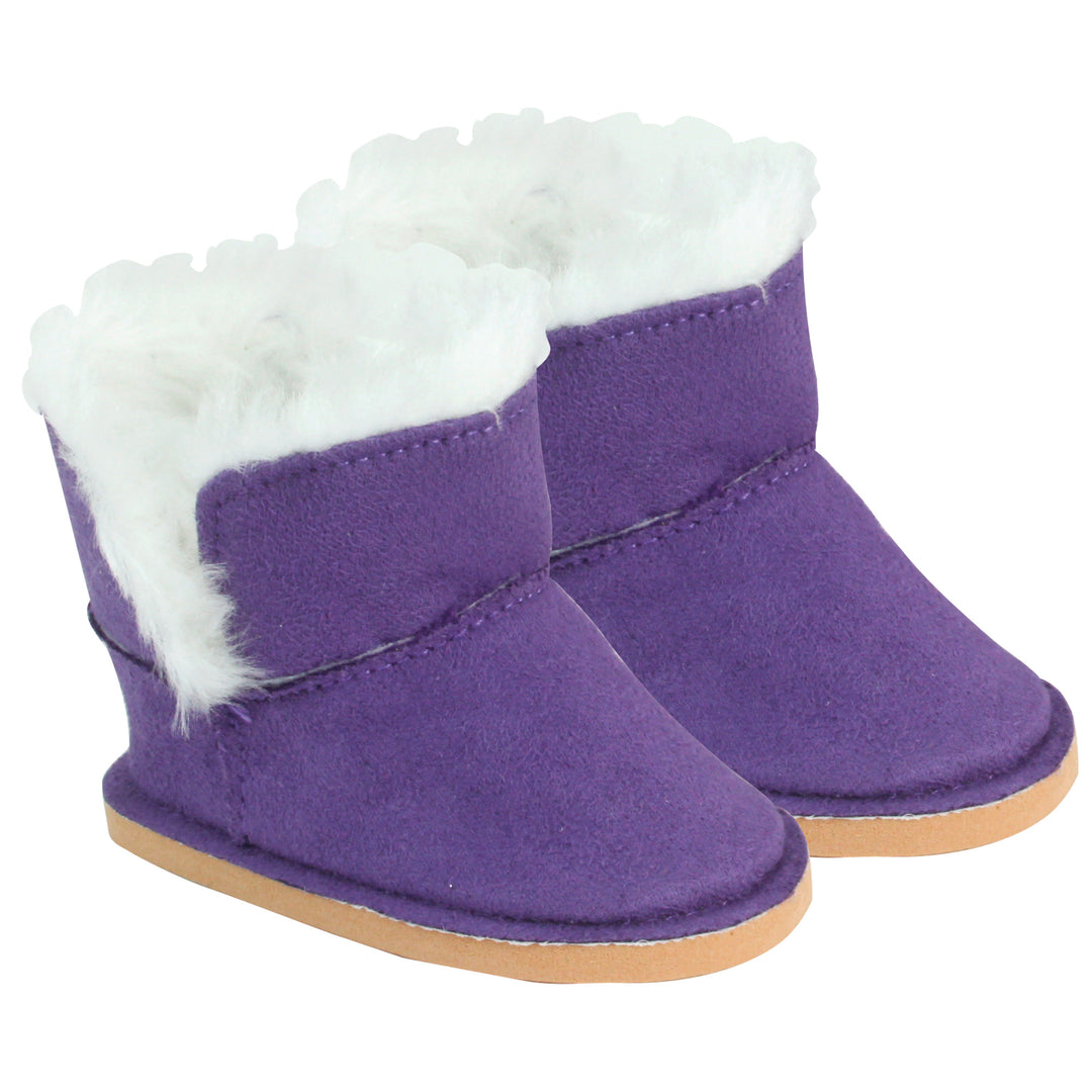 Sophia’s Cute Fleece-Lined Classic Ewe Boots for 18” Dolls, Purple
