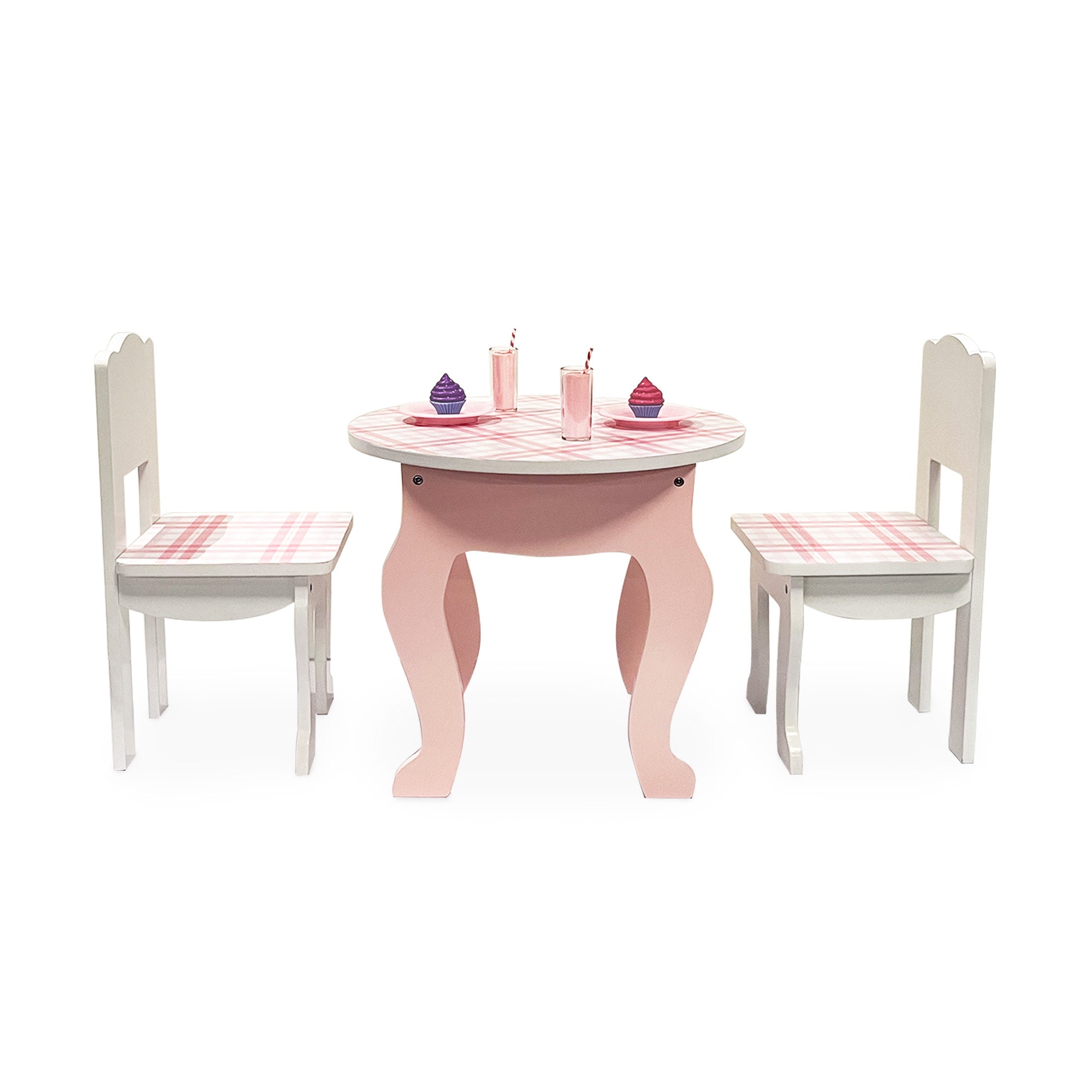 Sophia's Aurora Princess Decorative Table & Chairs Set with Desserts and Accessories for 18" Dolls, Pink