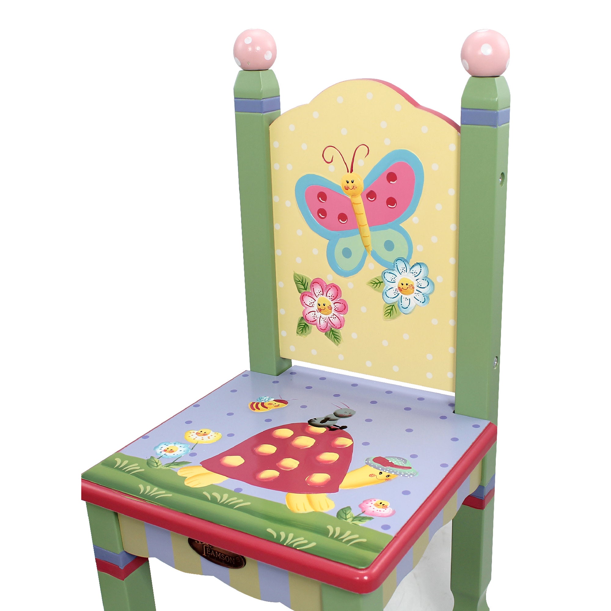 Fantasy Fields Kids Painted Wooden Magic Garden Table with 2 Chairs, Multicolor
