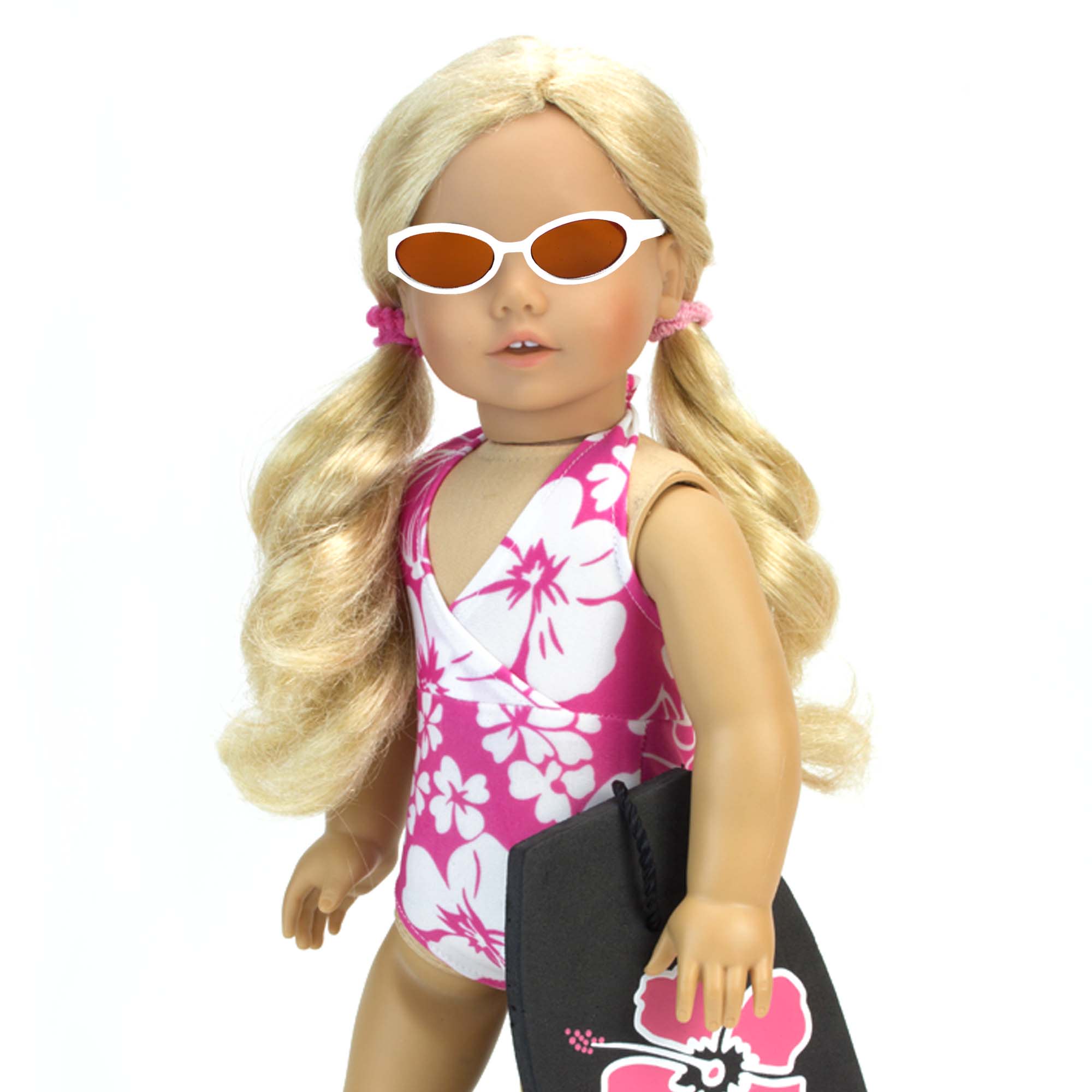 Sophia’s Stylish Gender-Neutral Solid-Colored Classic Wayfarer-Inspired Plastic Frame Sunglasses Accessory for 18” Dolls, White