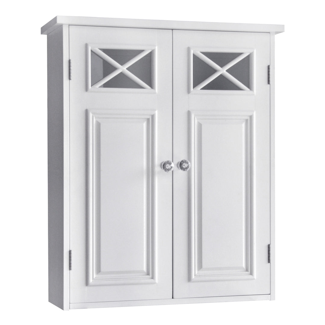 Teamson Home White Dawson Removable Wall Cabinet with Cross Molding