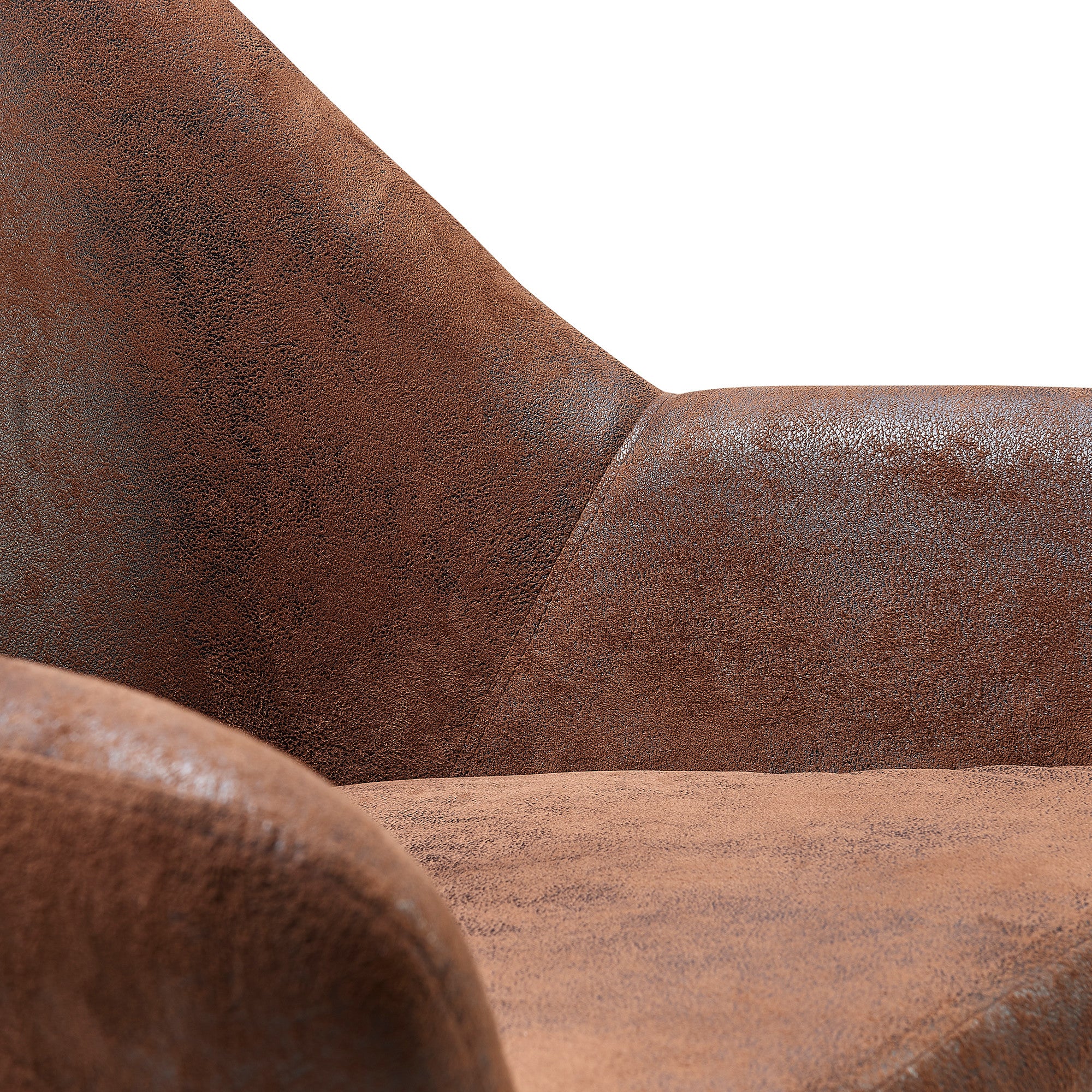 Teamson Home Divano Armchair with Aged Fabric and Solid Wood Legs, Brown