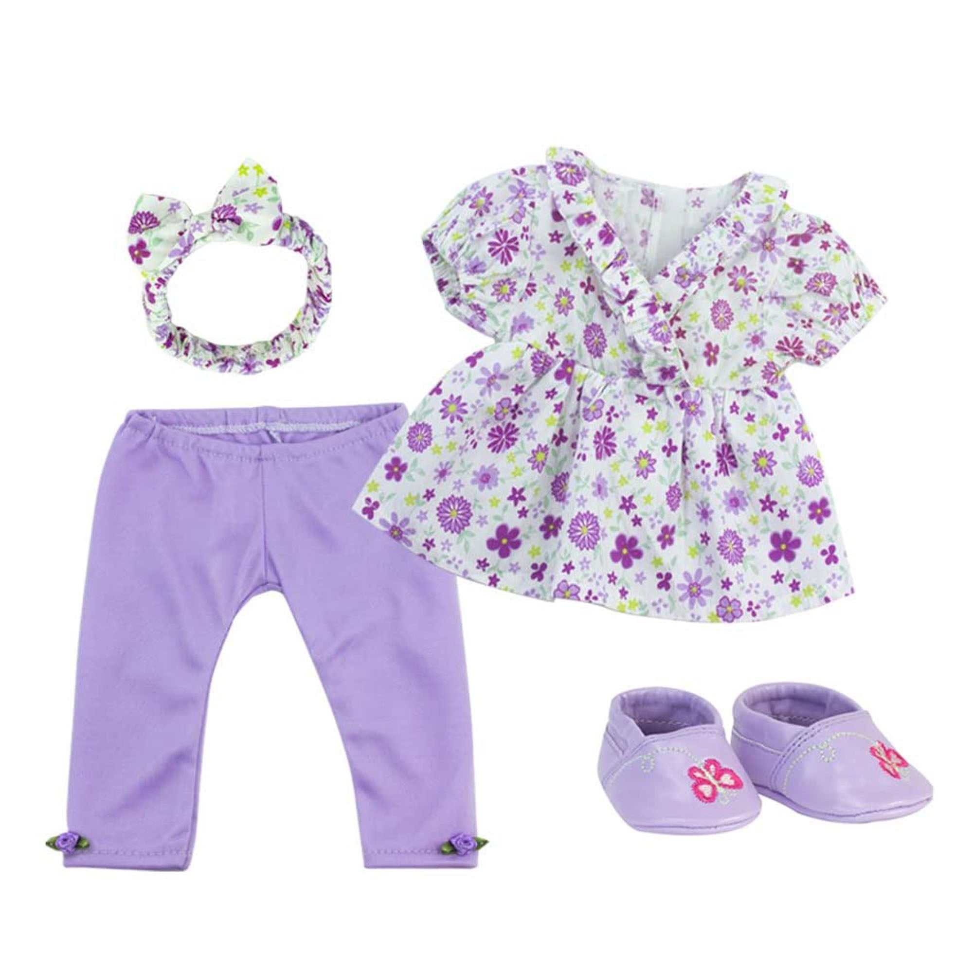 Sophia’s 8 Pc Set Outfit, Headband and Shoes for Two 15" Dolls