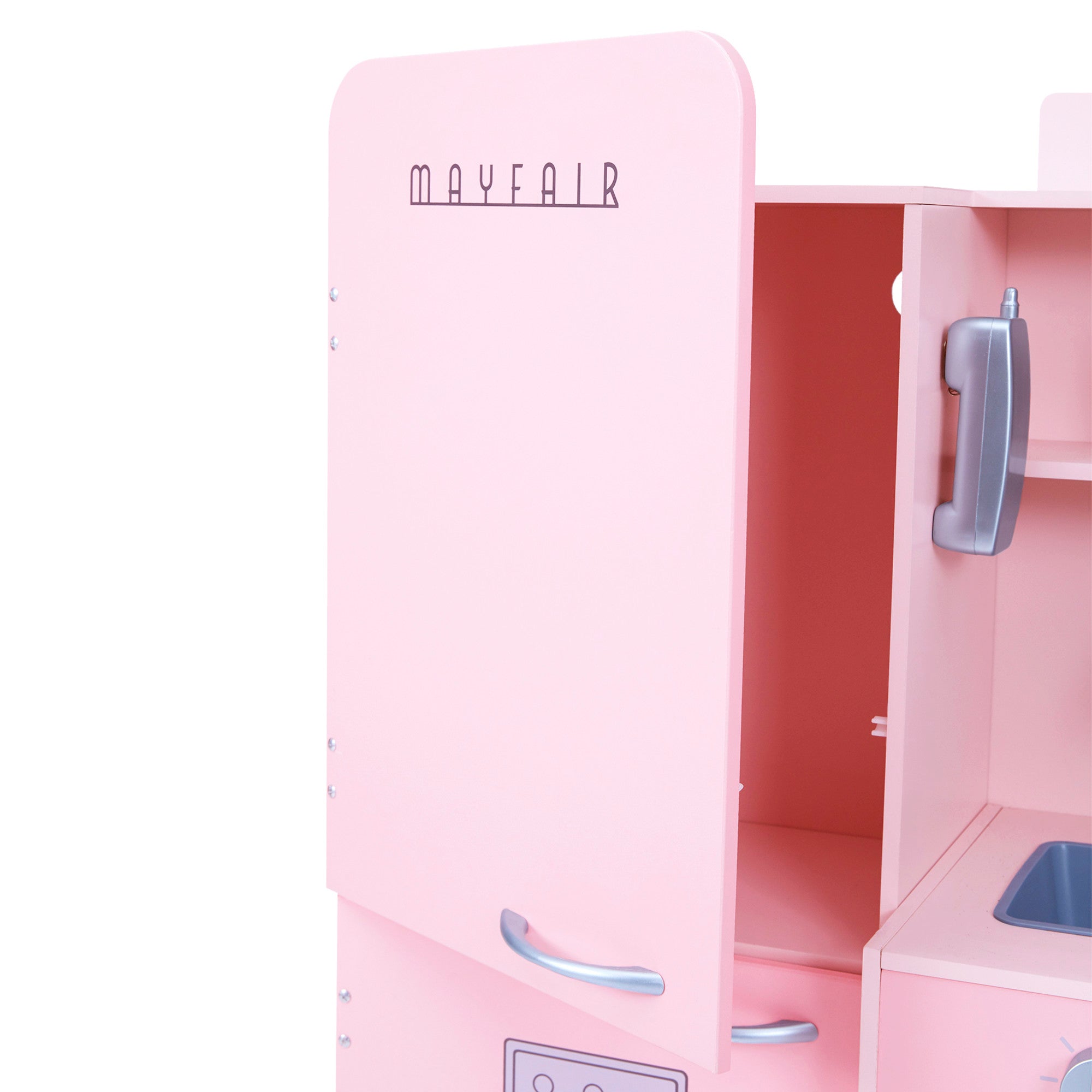 Teamson Kids Little Chef Mayfair Retro Play Kitchen with Accessories, Pink