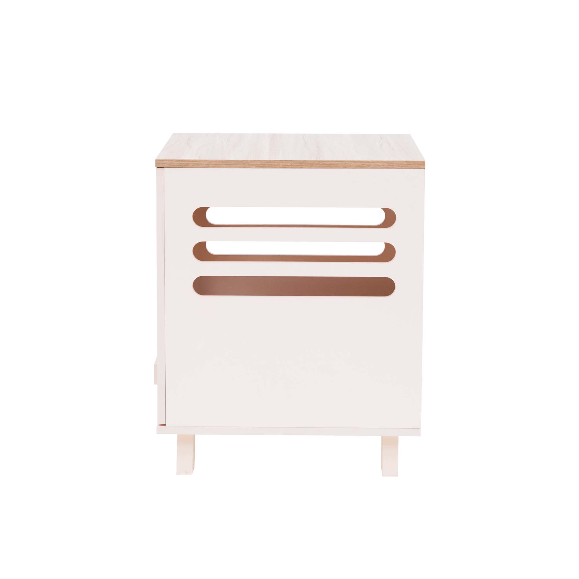 Teamson Pets Elyse Elevated Vented Wooden Cat Litter Box Enclosure Side Table, Tan