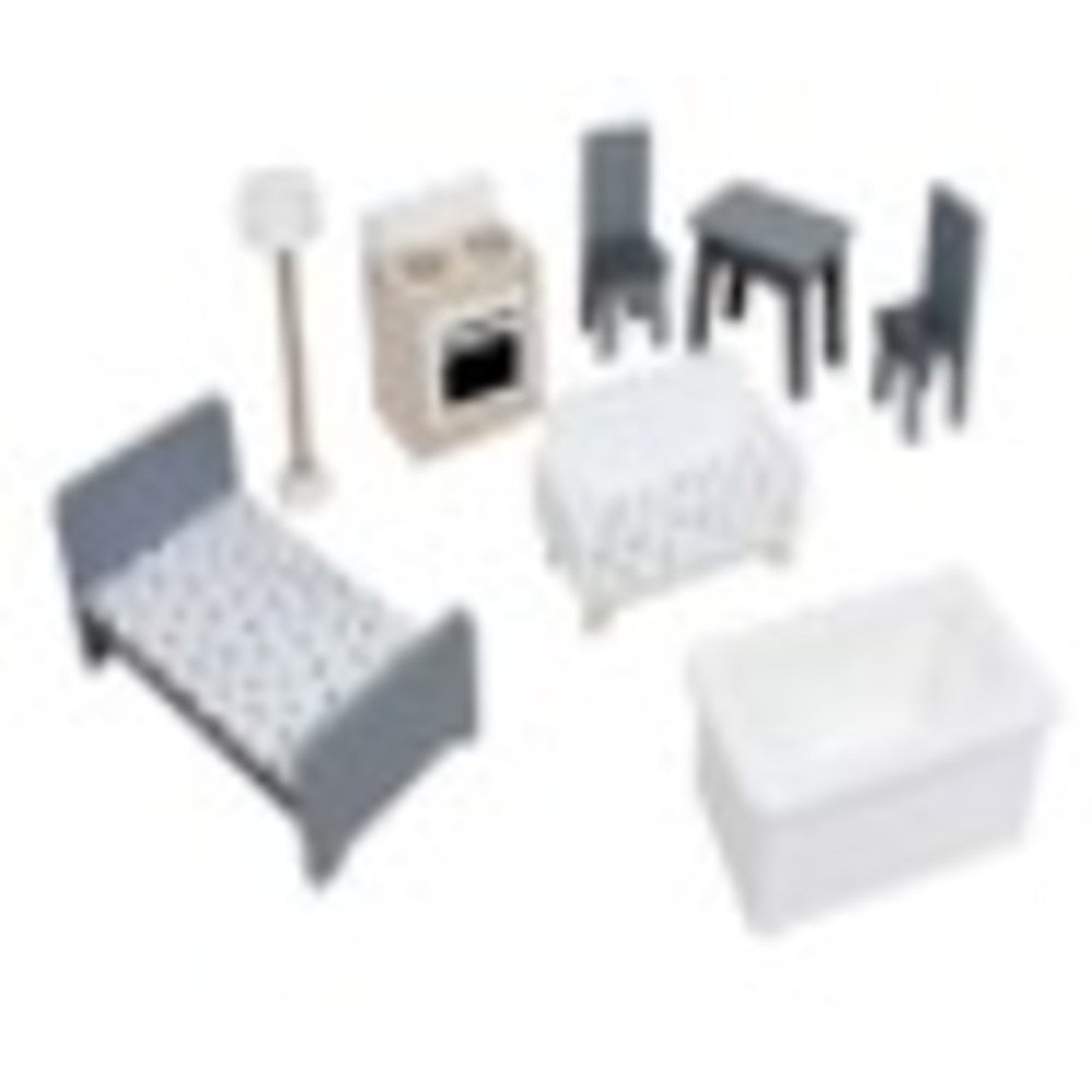 Olivia's Little World Furnished Dollhouse for 12" Dolls, White