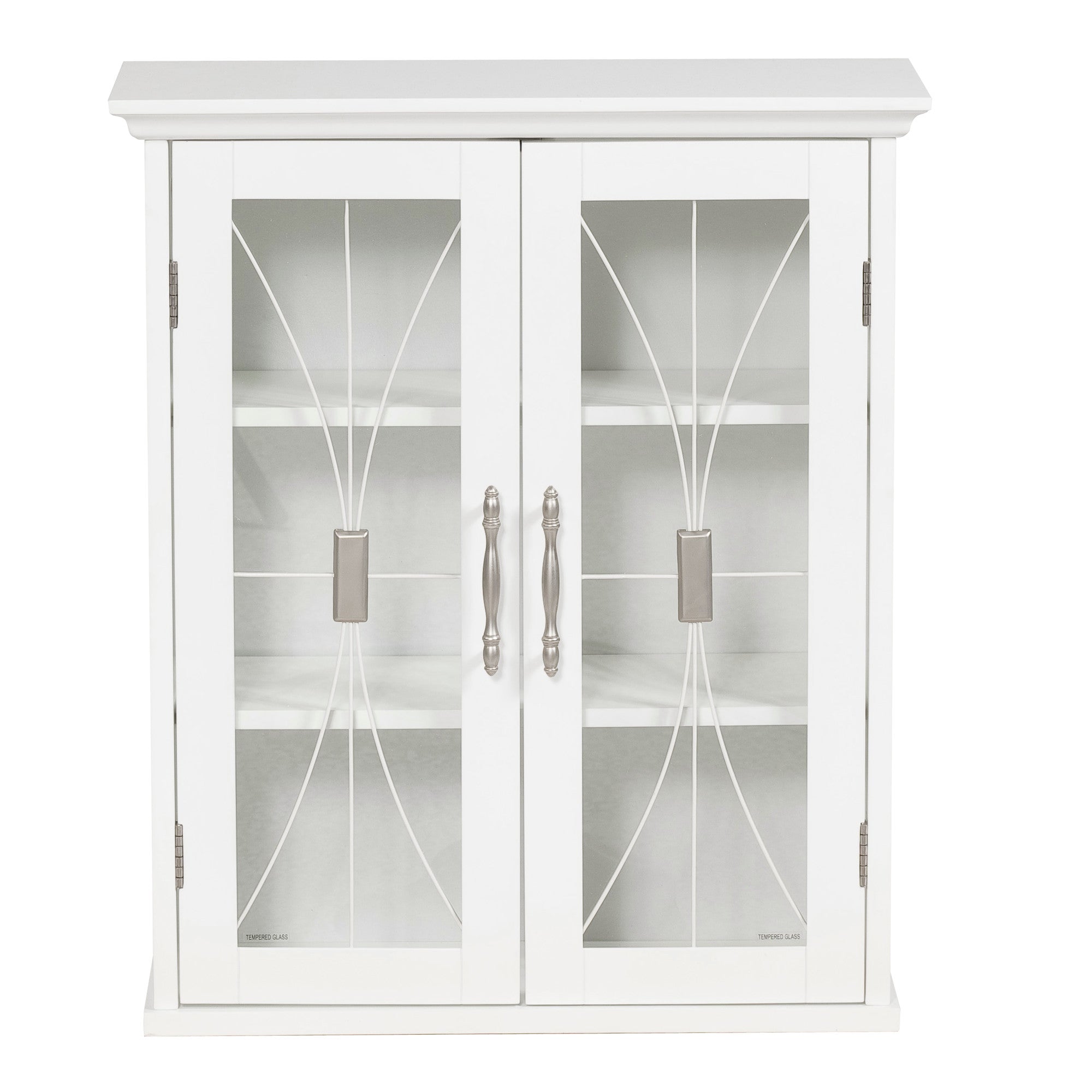 Elegant Home Fashions Delaney Removable Wooden Wall Cabinet with 2 Doors- White