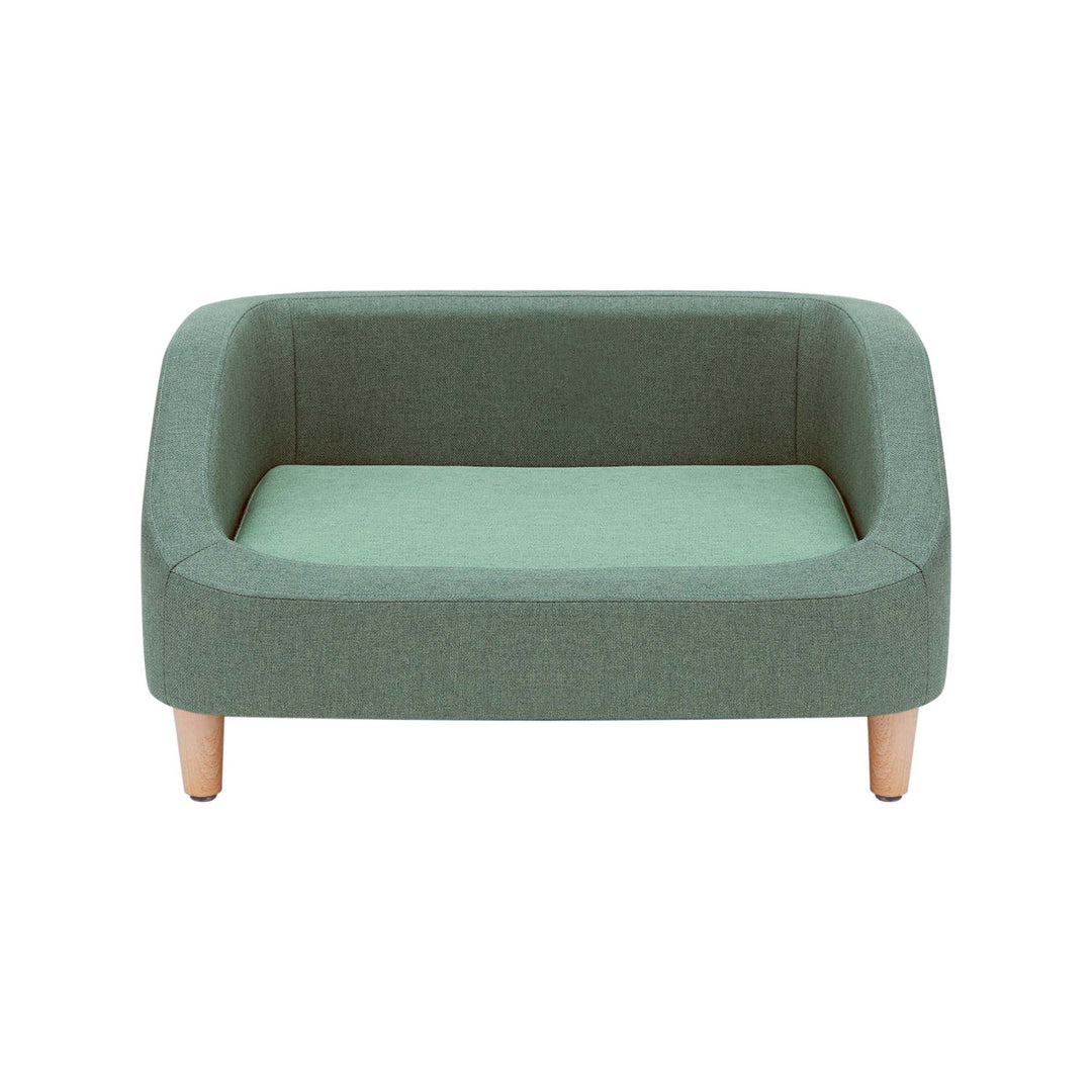 Teamson Pets Bennett Linen Sofa Dog Bed for Cats & Small or Medium Dogs, Sea Green