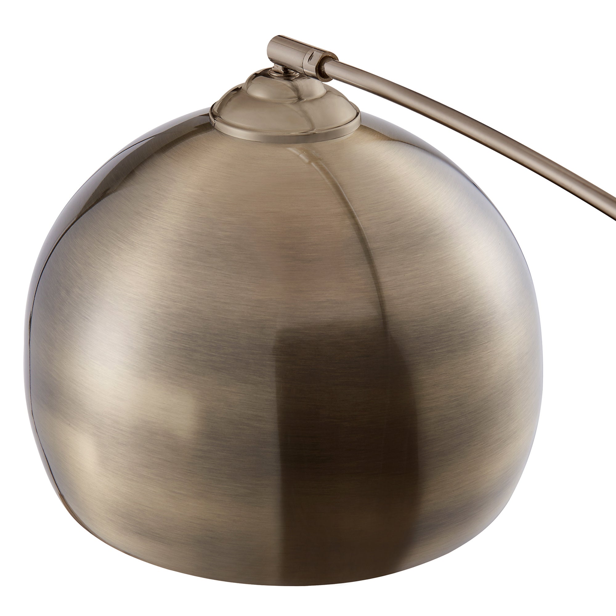 Teamson Home Arquer Arc 68" Metal Floor Lamp with Bell Shade, Antique Brass
