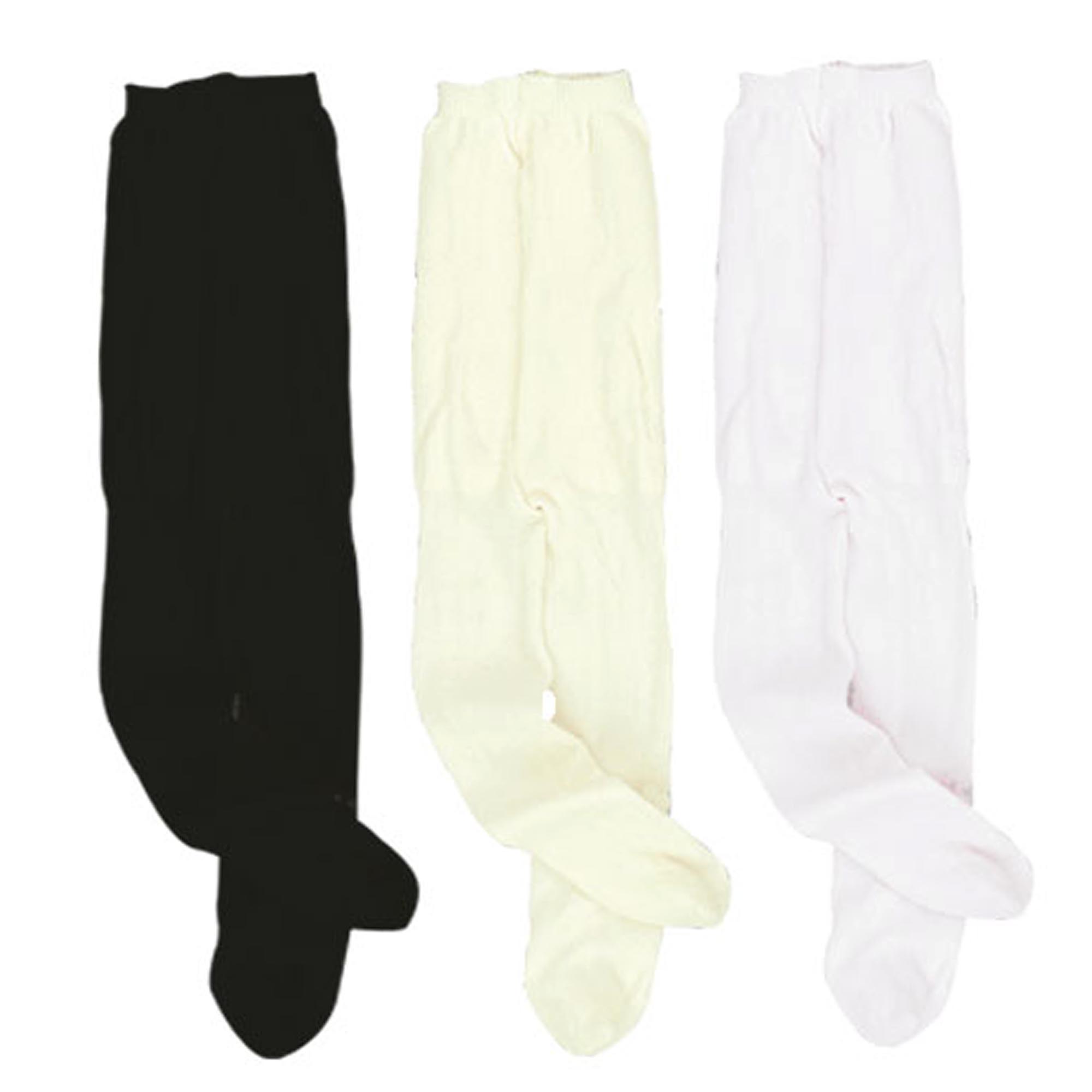 Sophia's 3 Pack of Solid Tights for 18 Inch Dolls, Black/Ivory/White