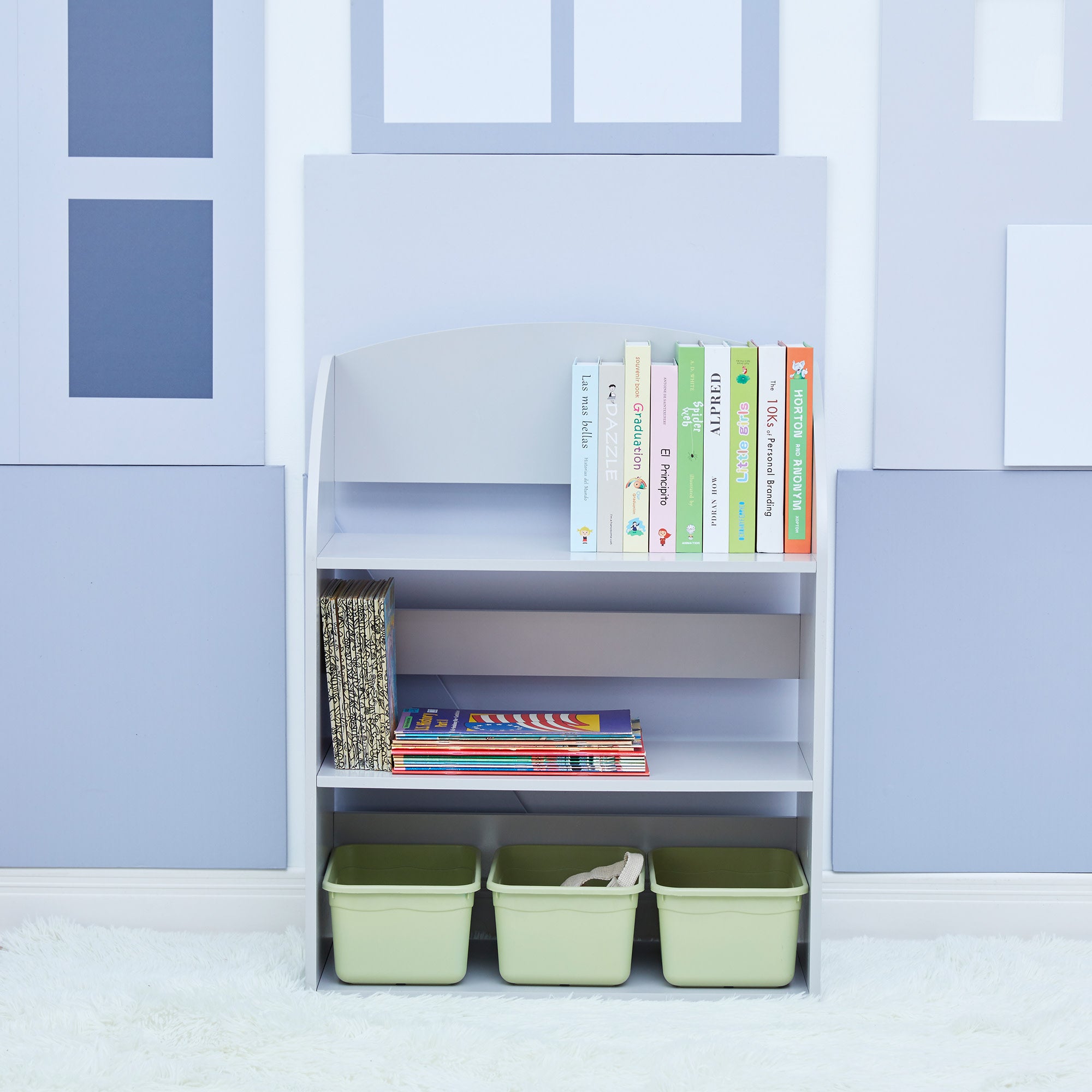 Fantasy Fields  Child Sized Bookcase with 3 Shelves, Gray