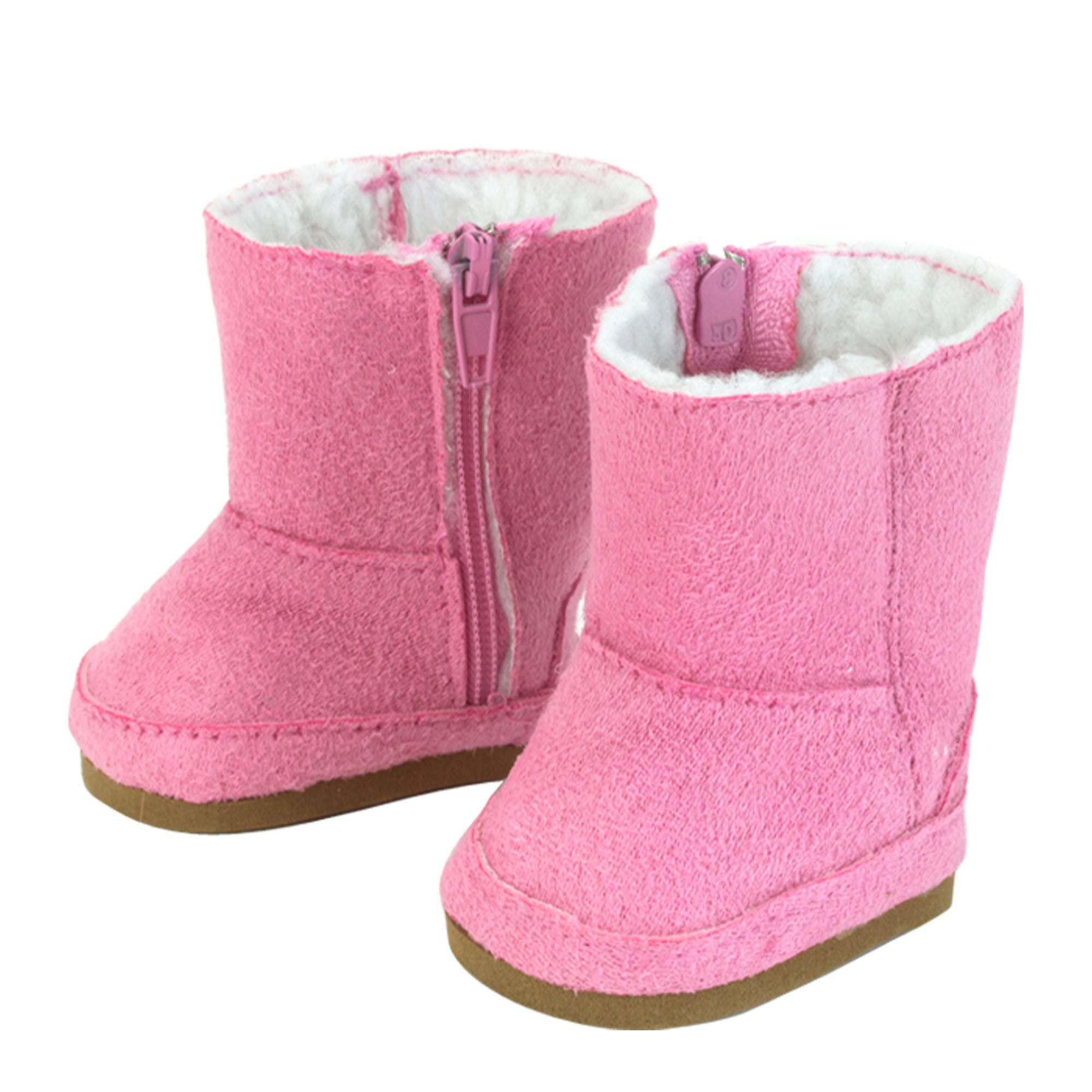 Sophia's Set of 3 Suede Winter Boots for 18" Dolls, Pink/Purple/Tan