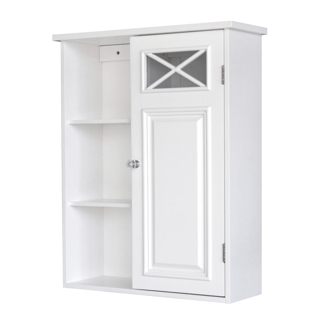 Dawson Removable Wooden Wall Cabinet with Open Shelving - White