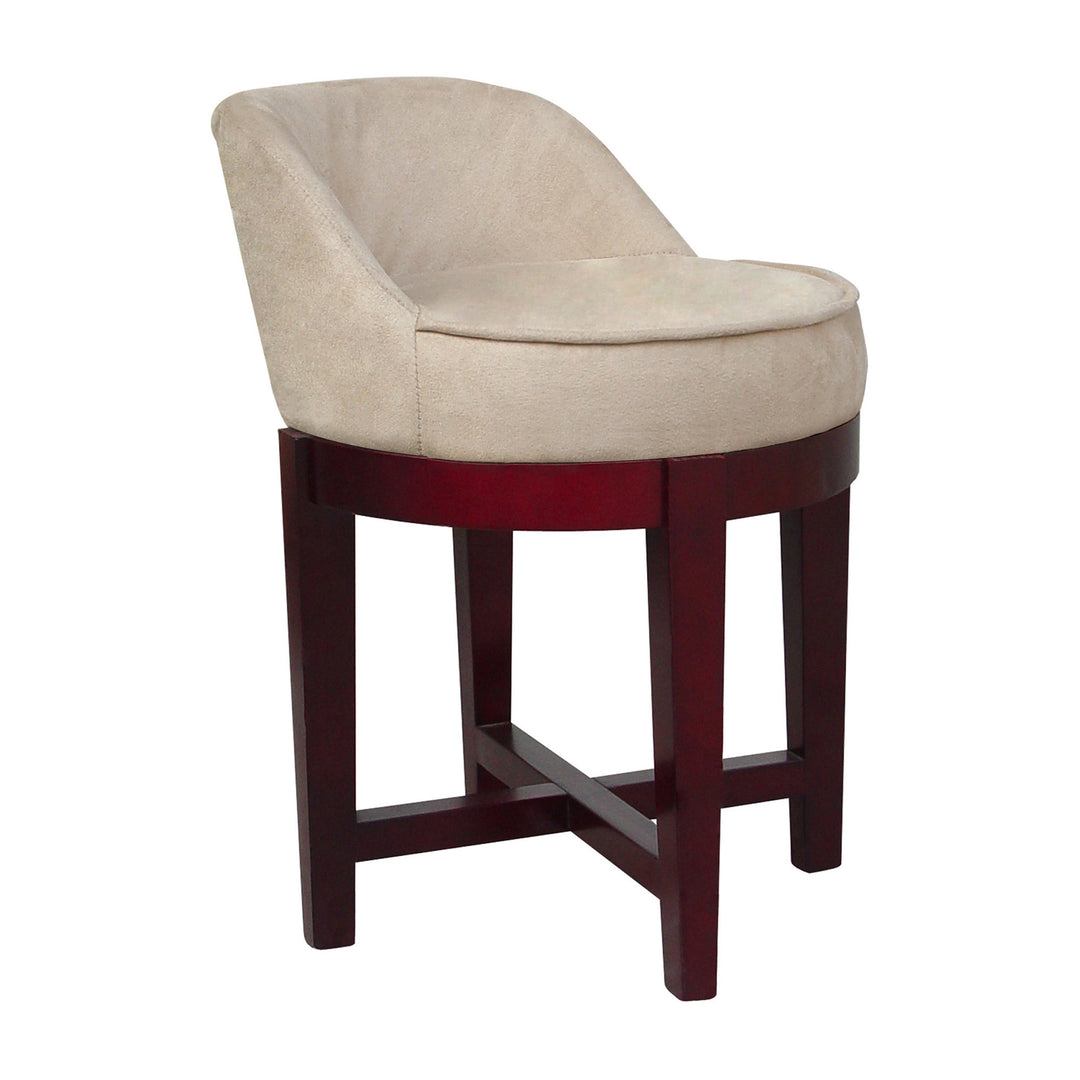 A comfortable Teamson Home Swivel Chair with Solid Wood Legs.