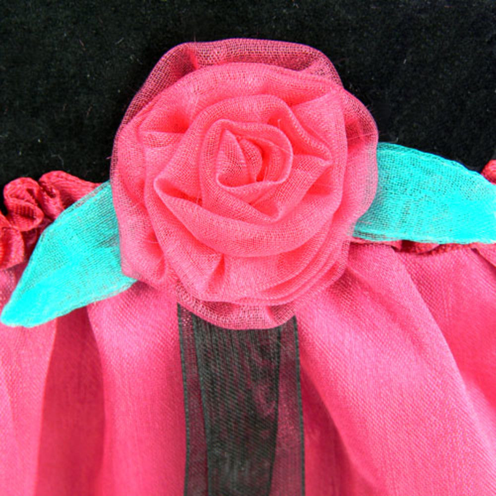 Sophia’s Velvet & Satin Special Occasion Holiday Dress with Matching Bow Headband Accessory & Rosette Detail for 15” Baby Dolls, Black/Berry