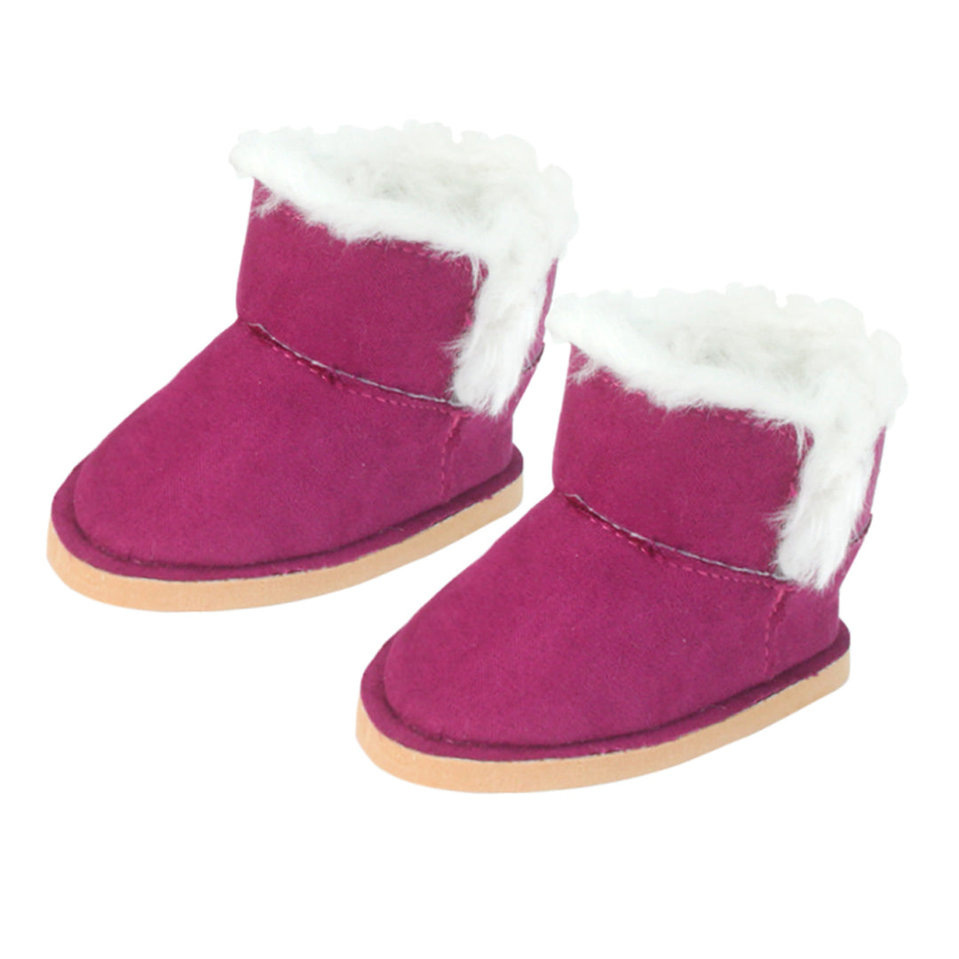 Sophia’s Cute Fleece-Lined Classic Ewe Boots for 18” Dolls, Raspberry