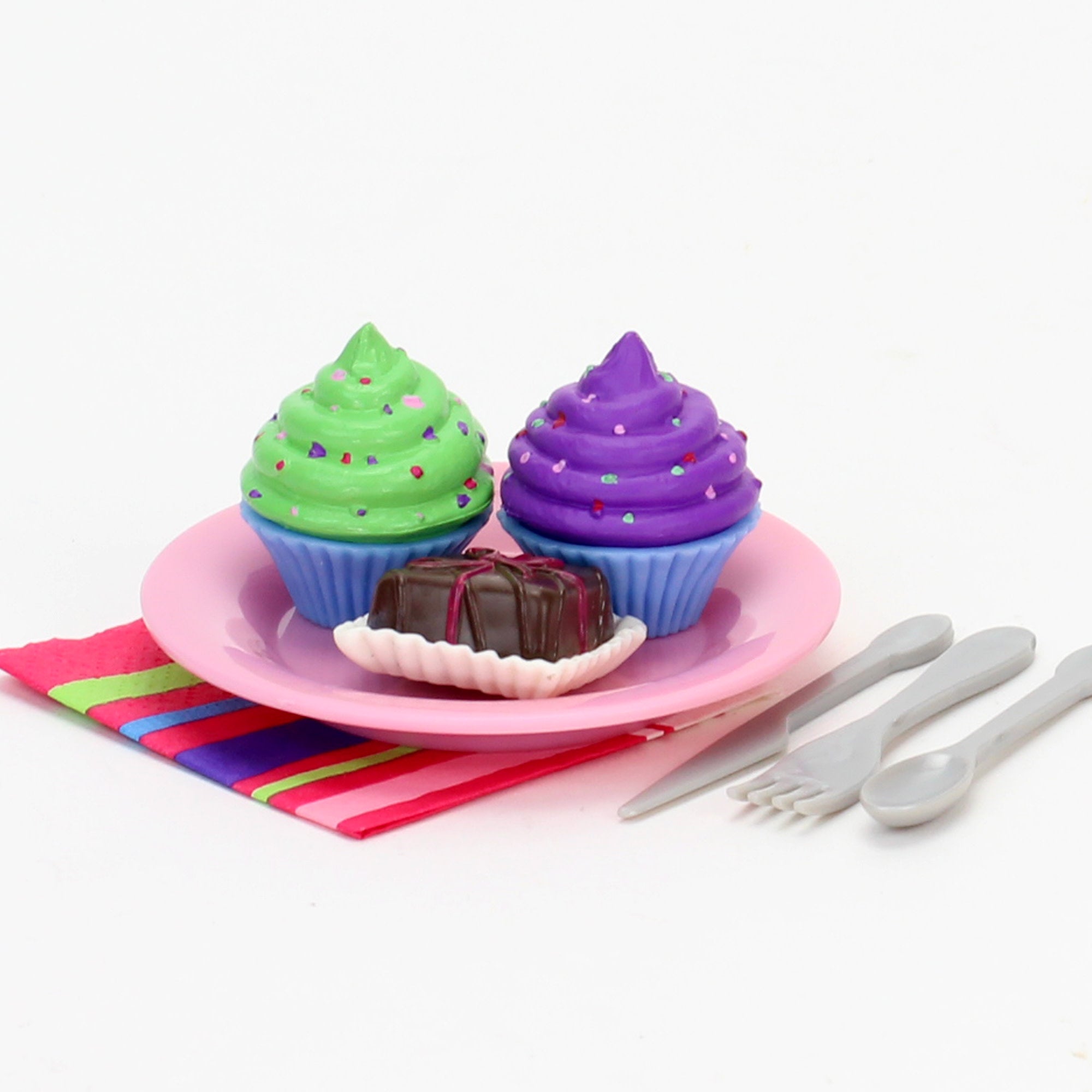 Sophia's - 18" Doll - Cupcake & Petit Four Set + Dessert Display Set - Pink