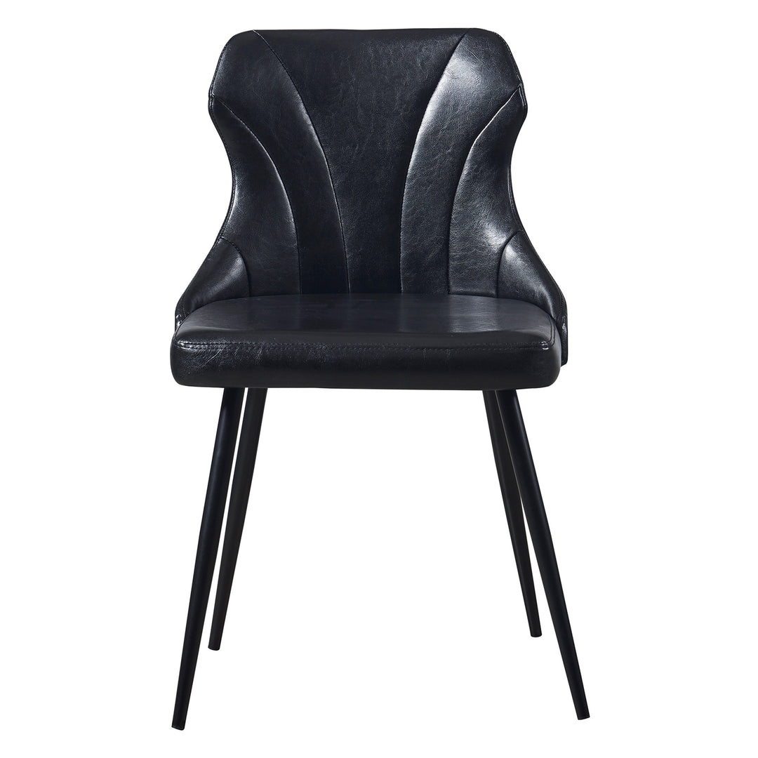 Teamson Home Finley Dining Chair with Faux Black Leather 