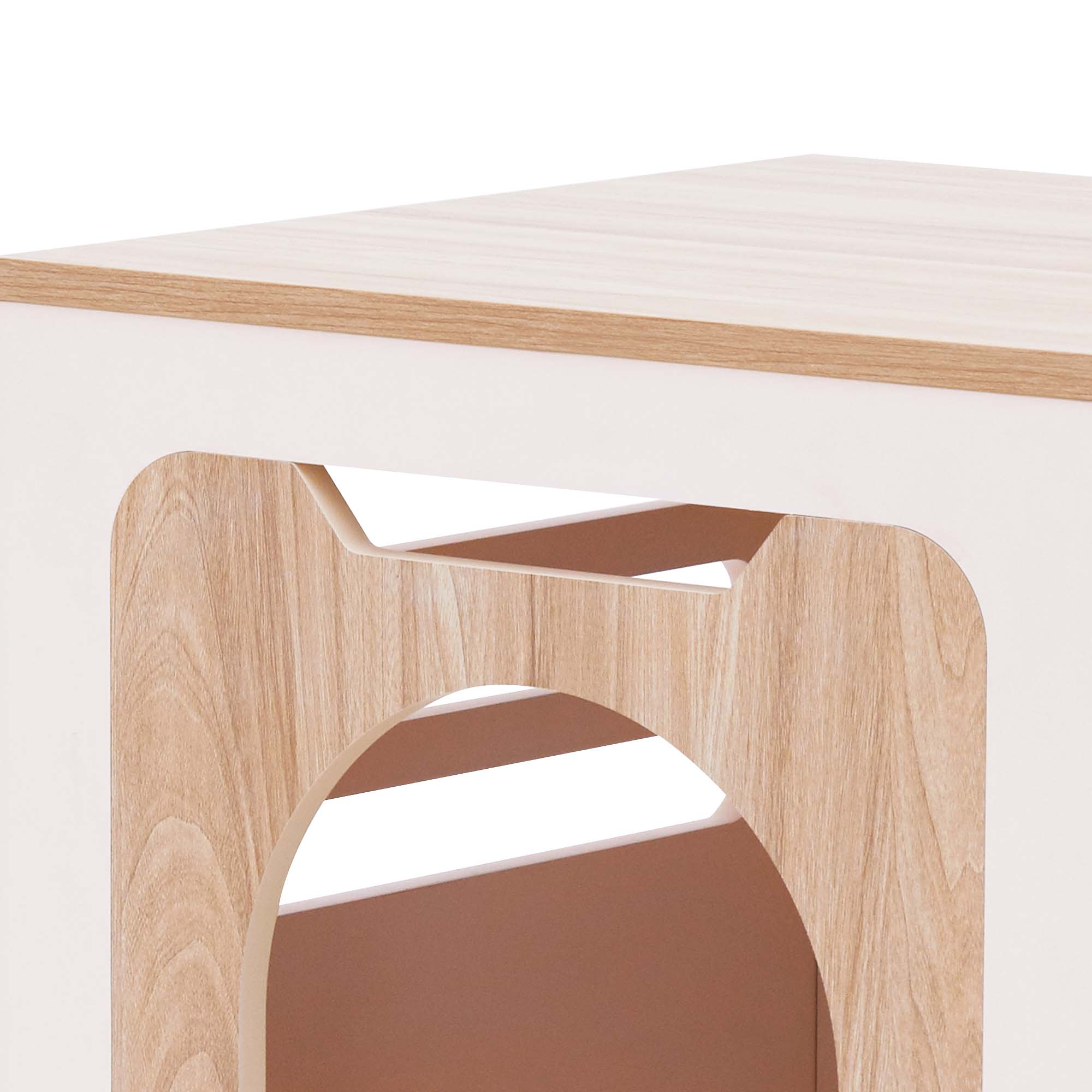 Teamson Pets Elyse Elevated Vented Wooden Cat Litter Box Enclosure Side Table, Tan