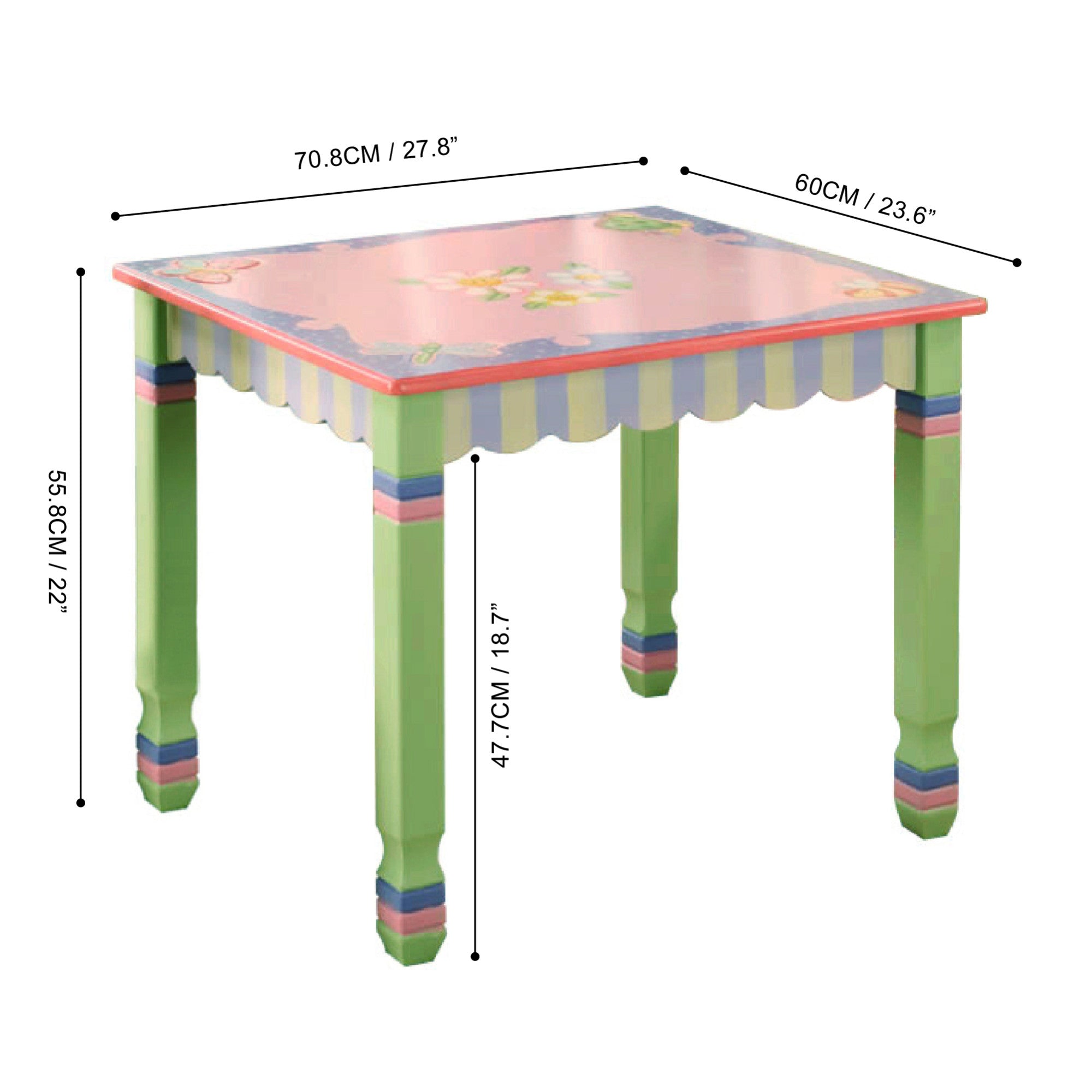Fantasy Fields Magic Garden Kids Wooden Table, Multicolor
