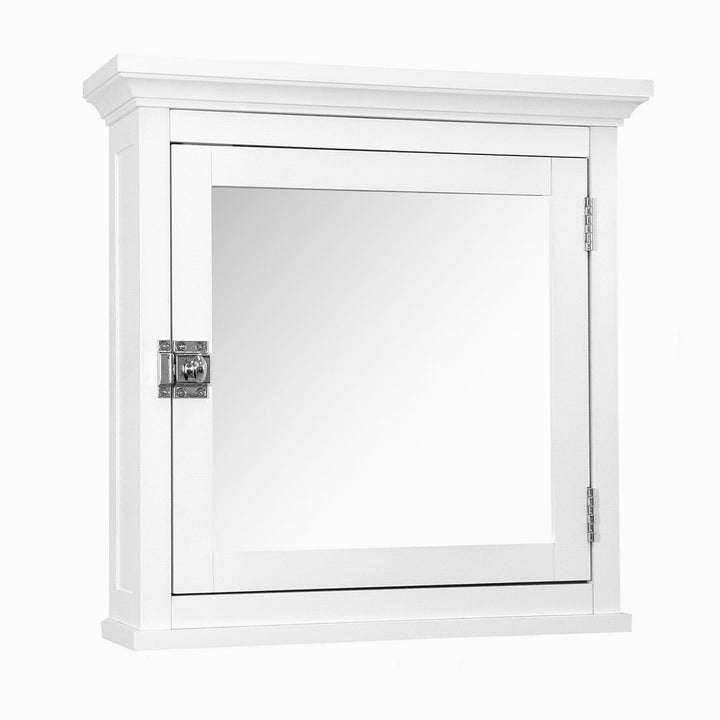 A view of the White Teamson Home Madison Removable Mirrored Medicine Cabinet with Crown Molded Top