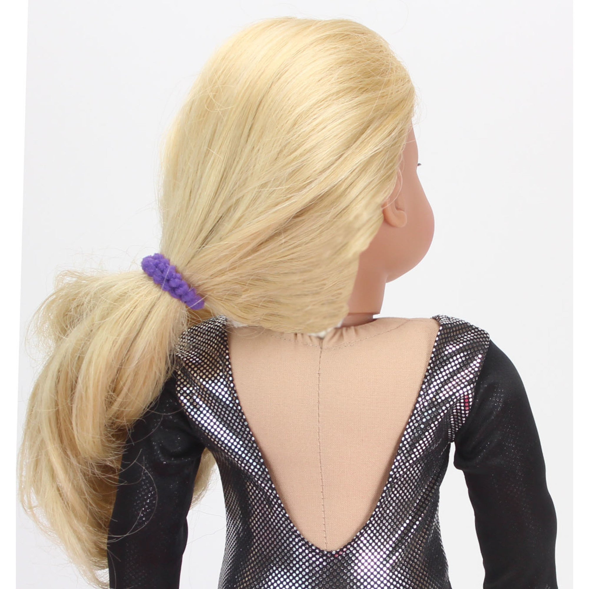 Sophia’s Sparkly Gymnastics Leotard & Tumbling Mat Yoga Floor Exercise Set for 18” Dolls, Black