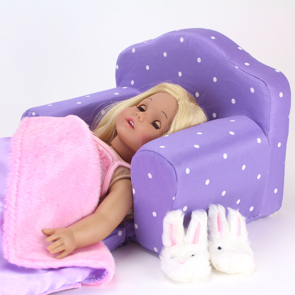Sophia's - 18" Doll - Polka Dot Pull Out Chair Single Bed - Purple