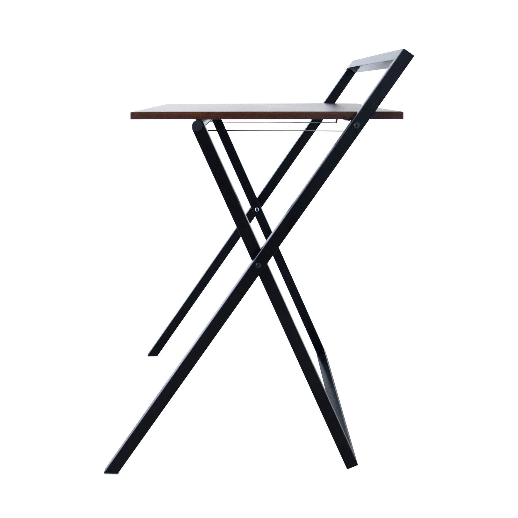 Teamson Home 22" Folding Wooden Home Office Computer Desk with Metal Base, Natural/Black