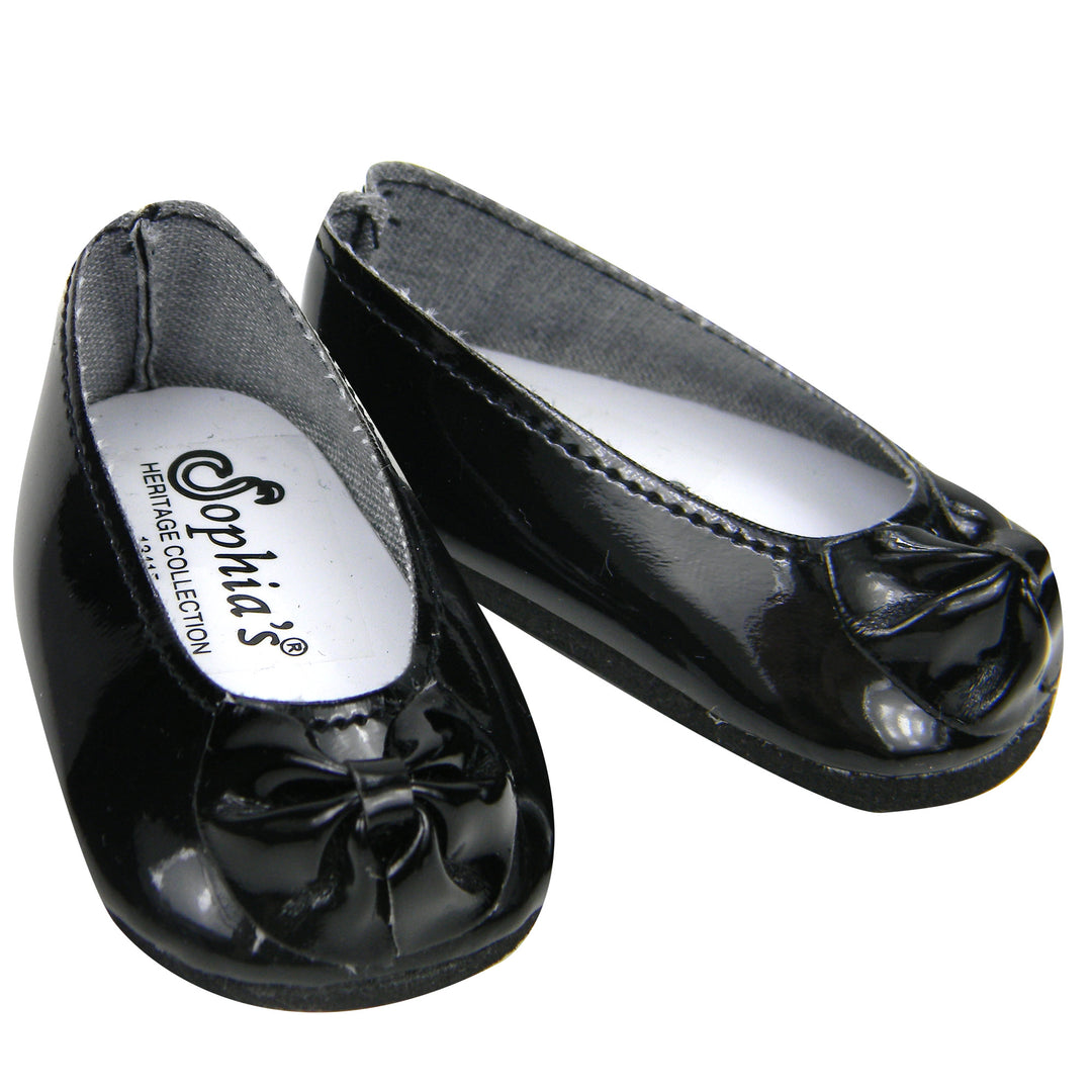 Sophia's - 18" Doll - Patent Bow Shoe - Black 