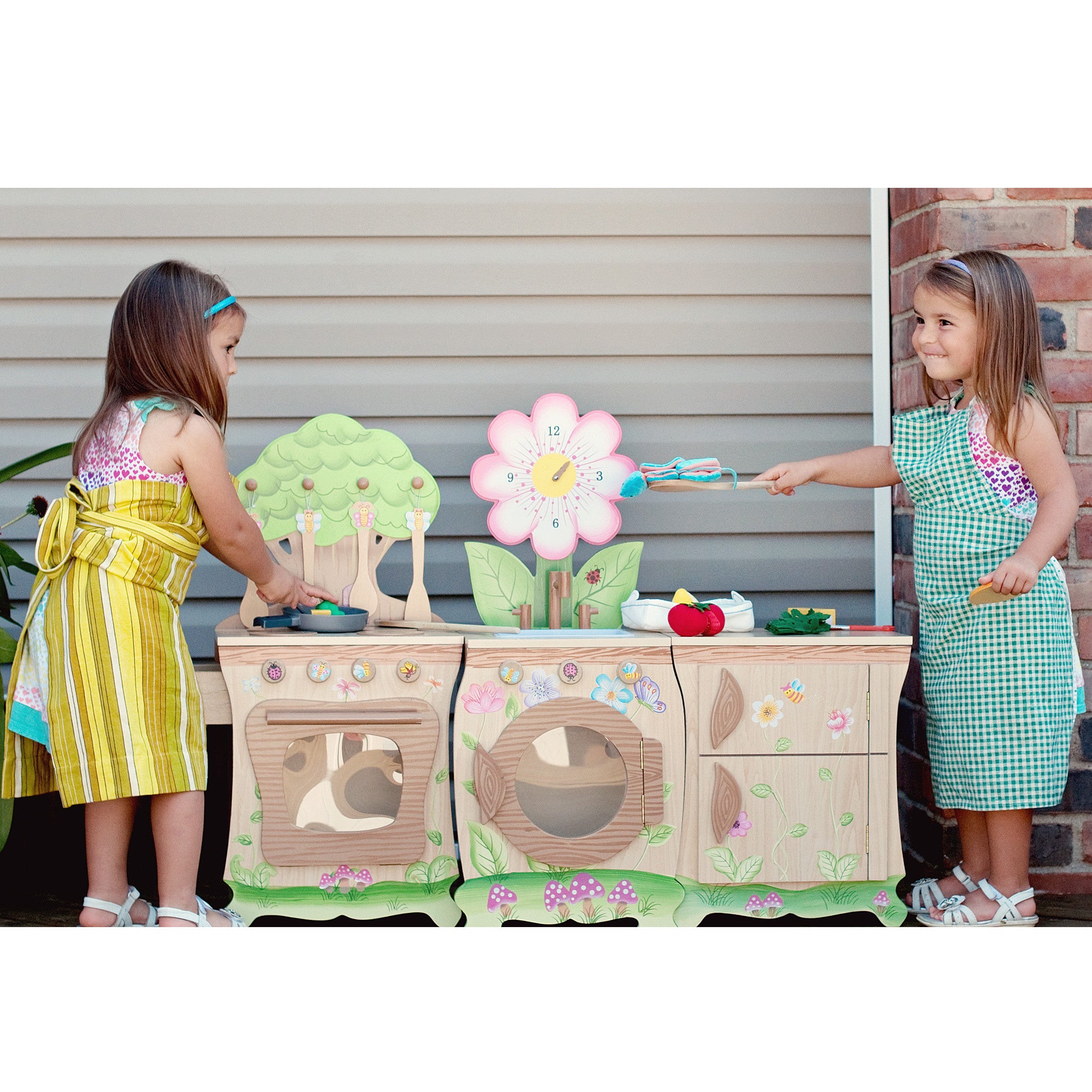 Teamson Kids Little Chef Bremen Forest Play Kitchen Toy Fridge - Burly Wood