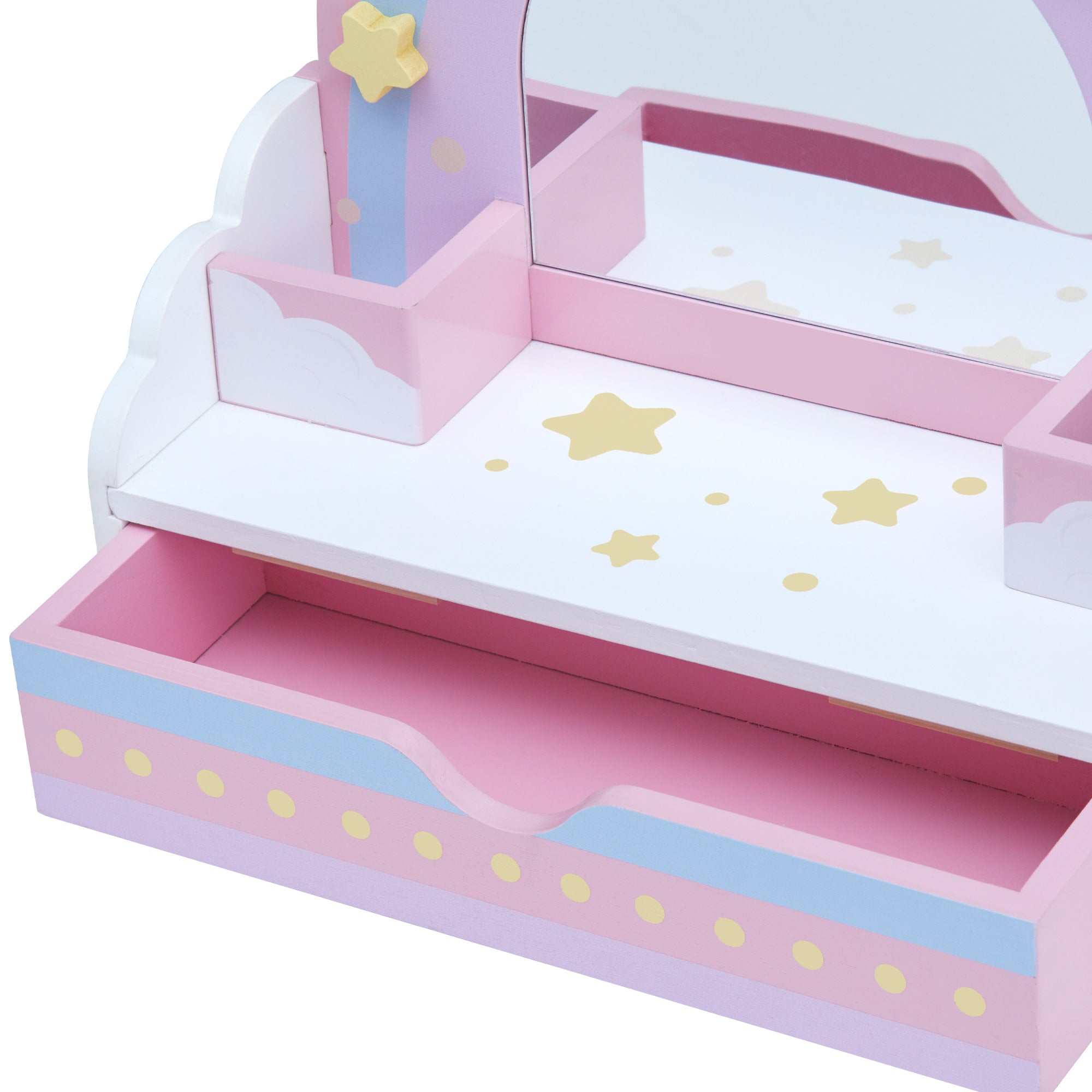 Teamson Kids Little Dreamer Wooden Tabletop Vanity Set with 9 Play Accessories, Pink