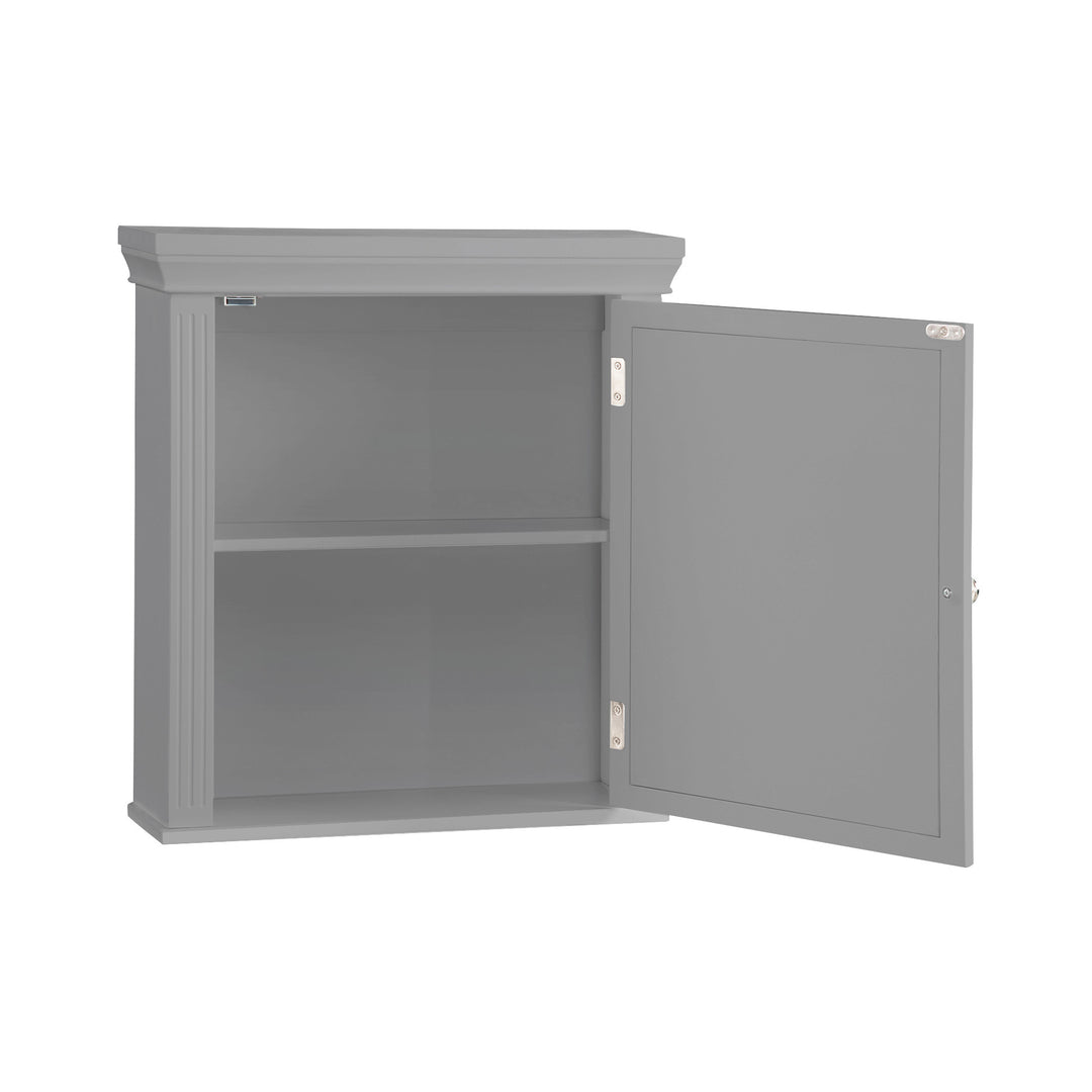 Gray Teamson Home Removable Mirrored Medicine Cabinet with the door open